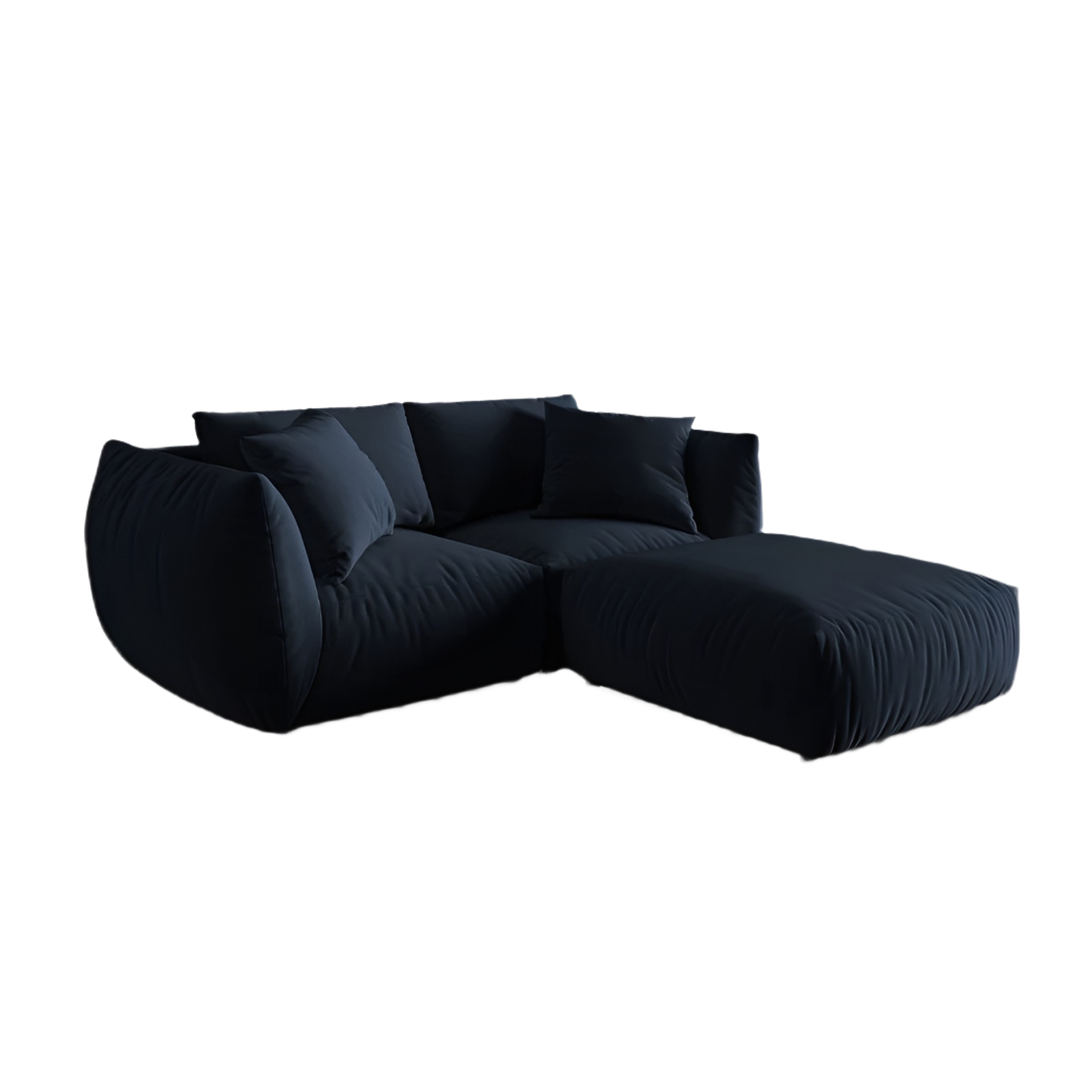 Fluwelen linkerhoekbank CHRIS koninklijk blauw