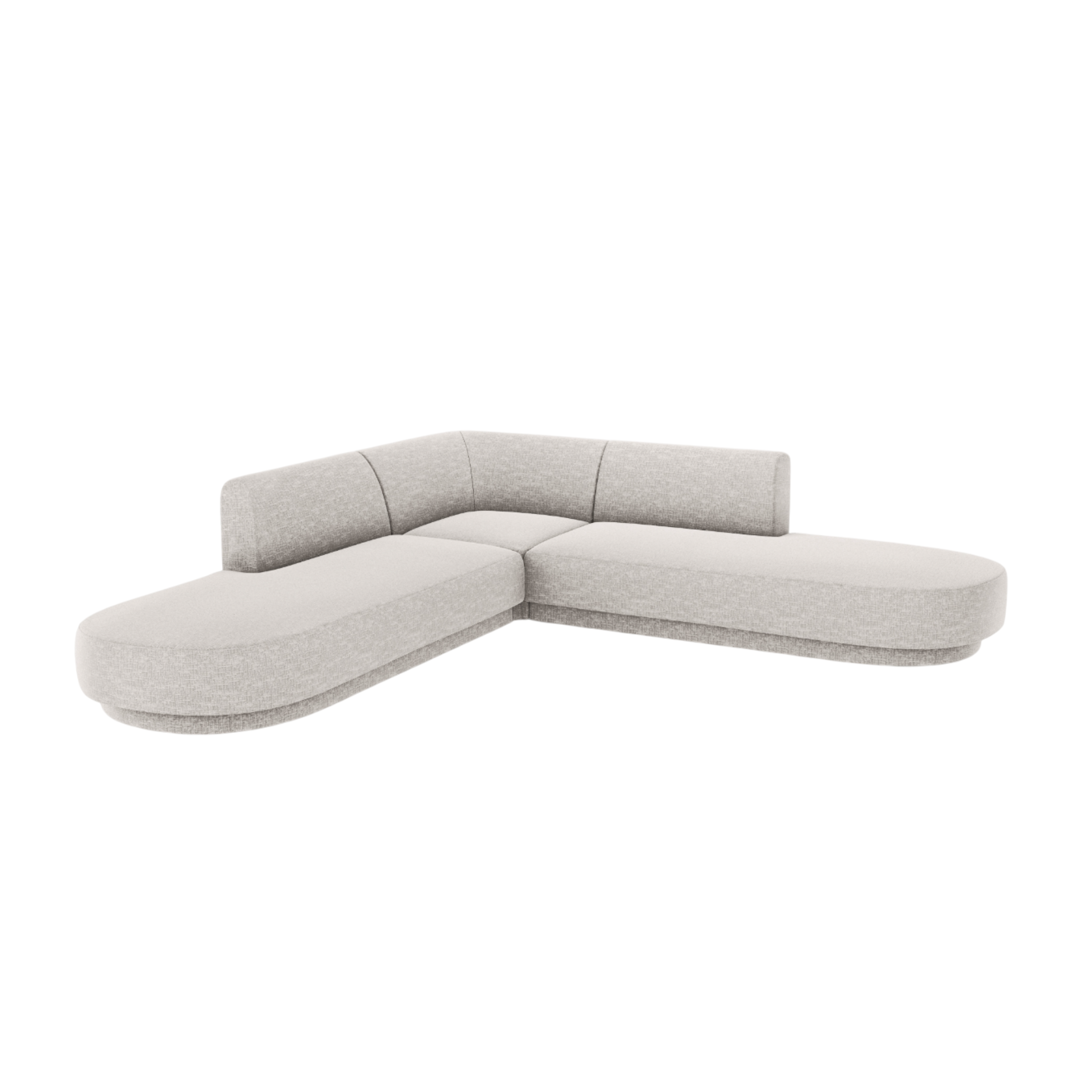 5-seater Corner Sofa MILEY gray chenille
