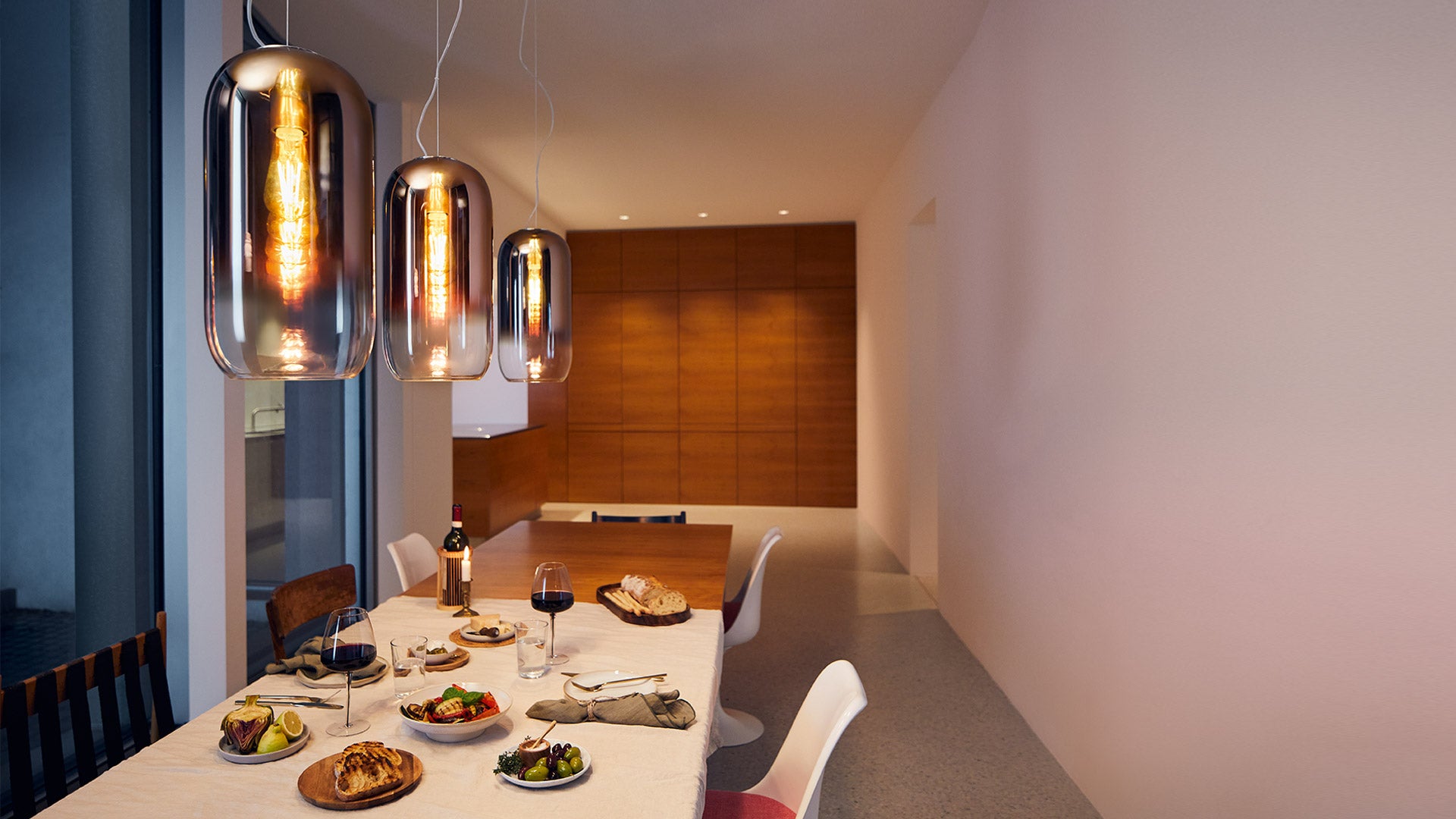 GOPLE Pendant Lamp in Brown with Silver Finish