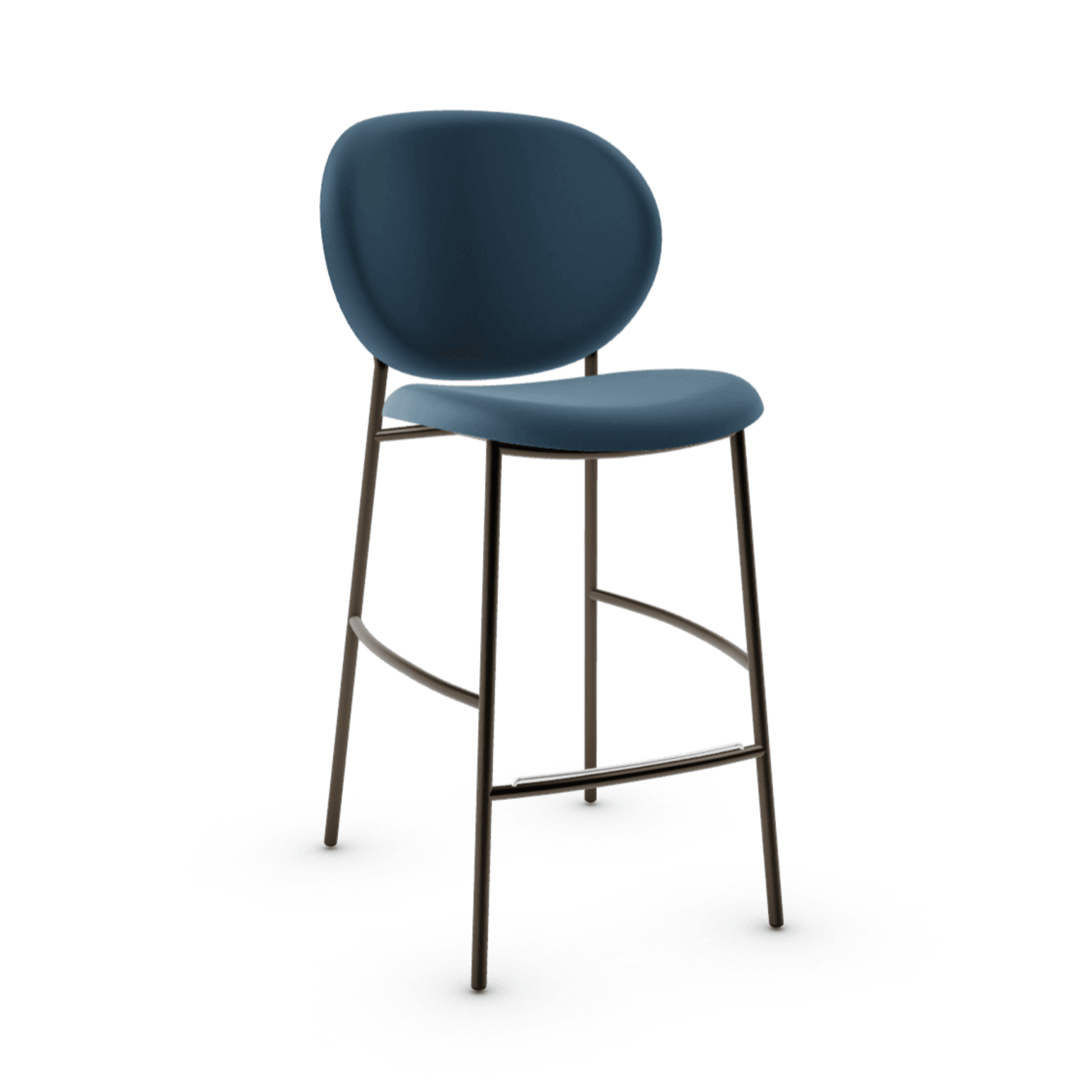 Hoker aksamitny INÈS niebieski Calligaris matowy brąz   Eye on Design