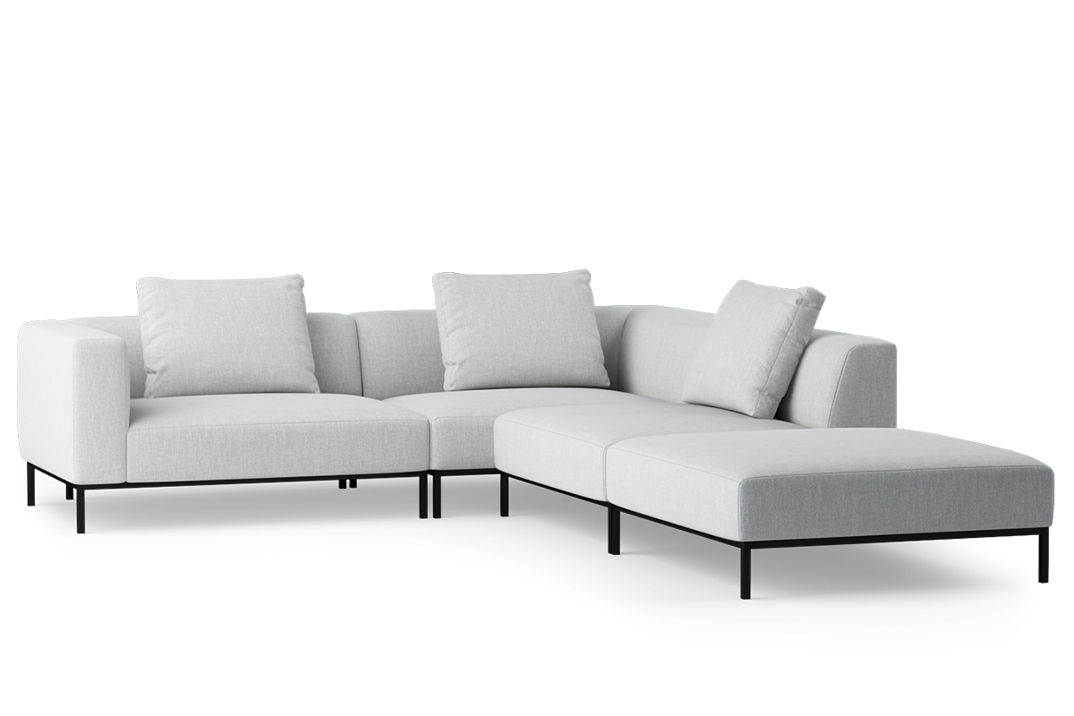 Open rechter module bank HOLDEN gestoffeerd met zwarte basis