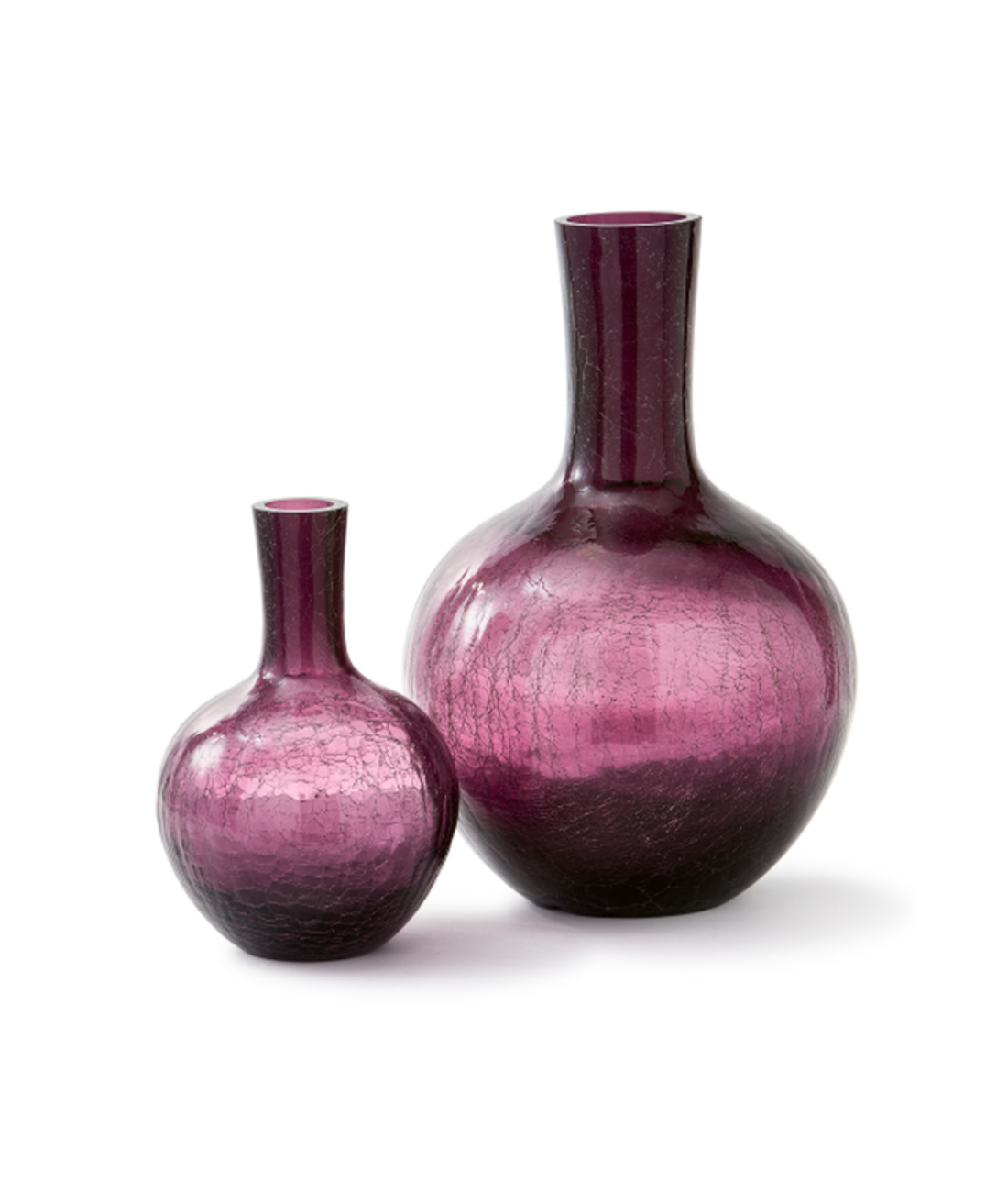 Vase aus Crackle-Glas, dunkelviolett