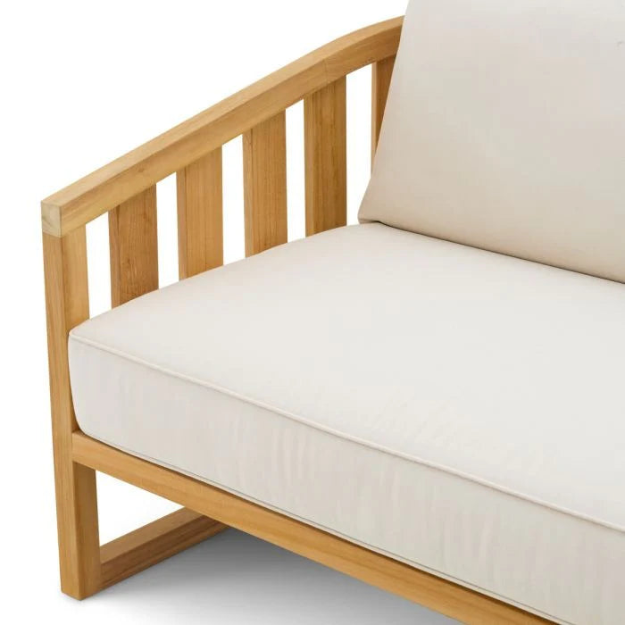 Buitenbank ARUBA crème met houten basis