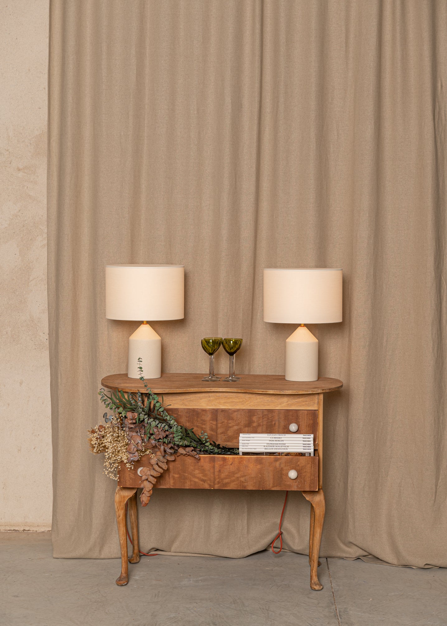 Tafellamp van keramiek JOSEF ecru