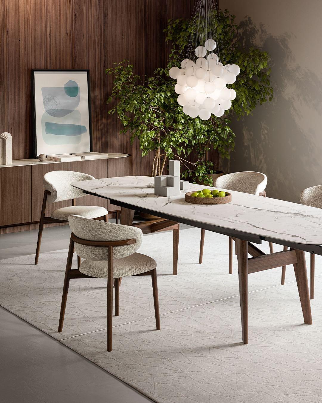 Krzesło OLEANDRO boucle kremowy z drewnianą podstawą do jadalni – Calligaris