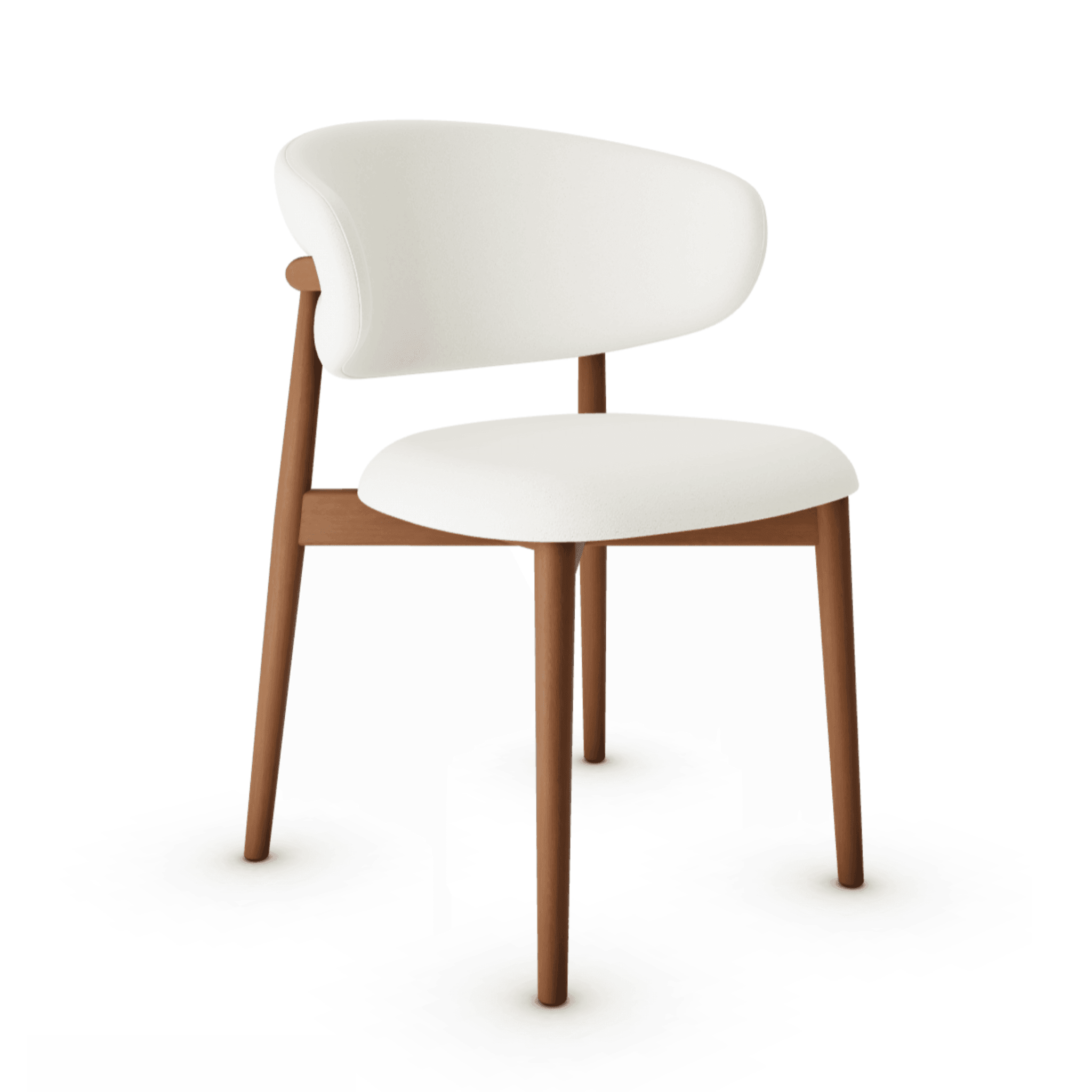Krzesło OLEANDRO boucle kremowy z drewnianą podstawą – tkanina bouclé, Calligaris