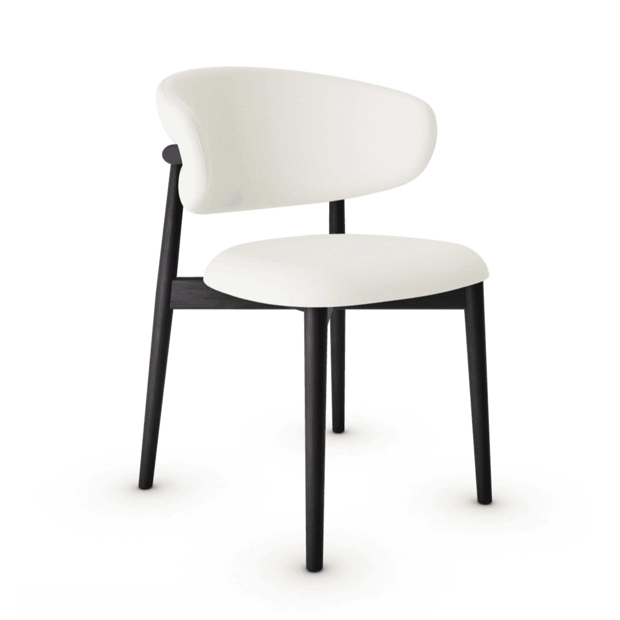 Krzesło OLEANDRO boucle kremowy z drewnianą podstawą, marka Calligaris