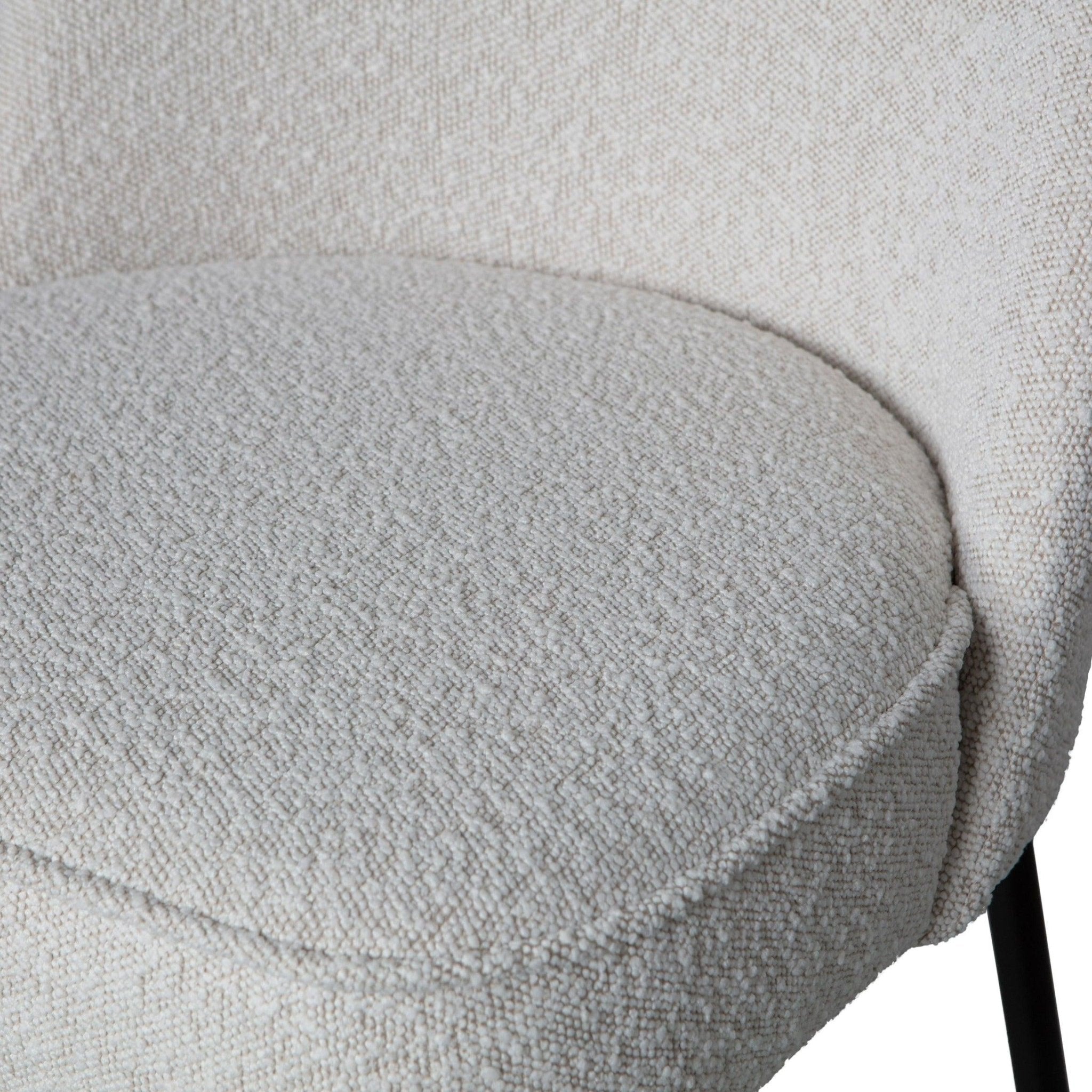 Krzesło VOGUE boucle biały – tkanina bouclé, Woood