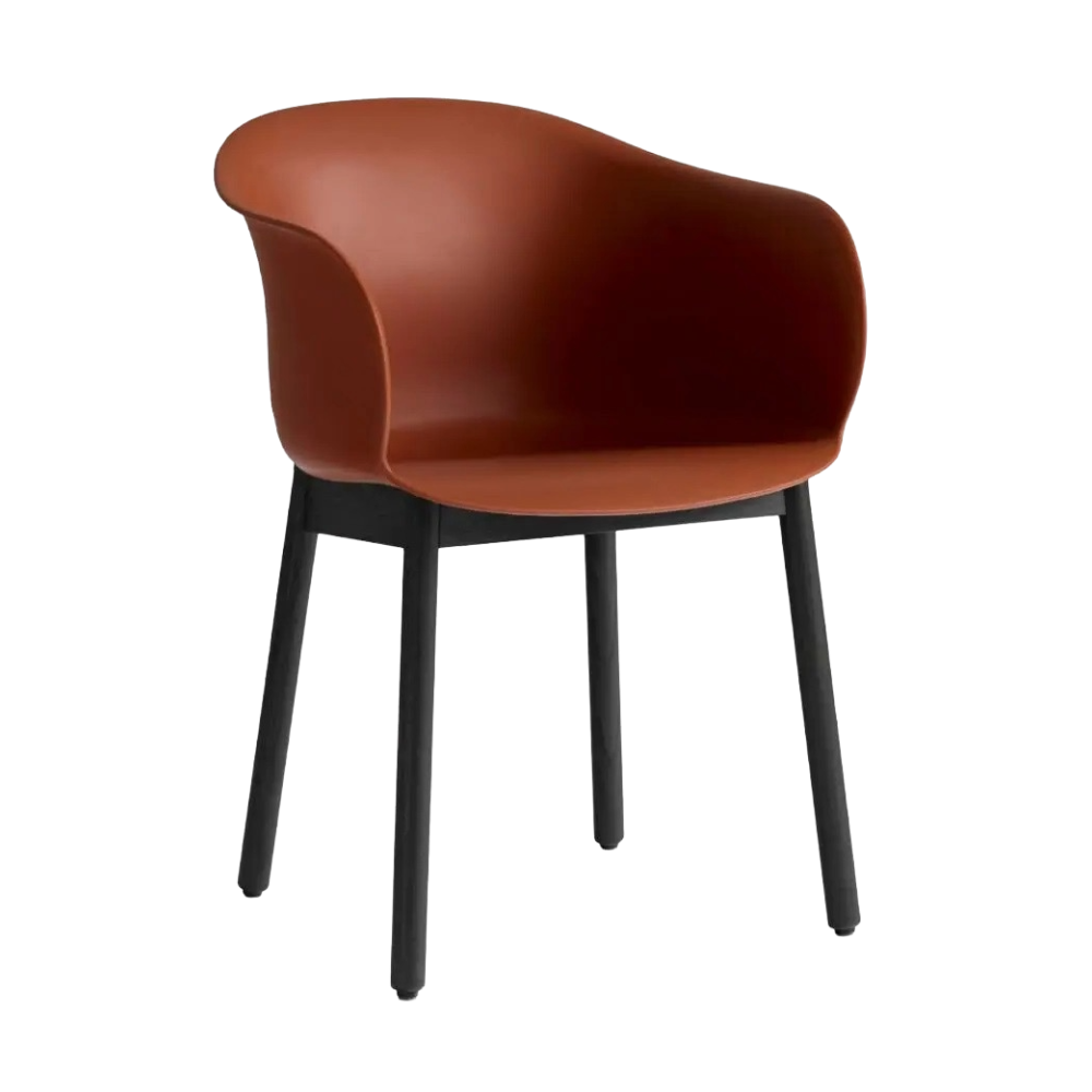 Stoel ELEFY JH30 roestbruin met zwarte eiken basis