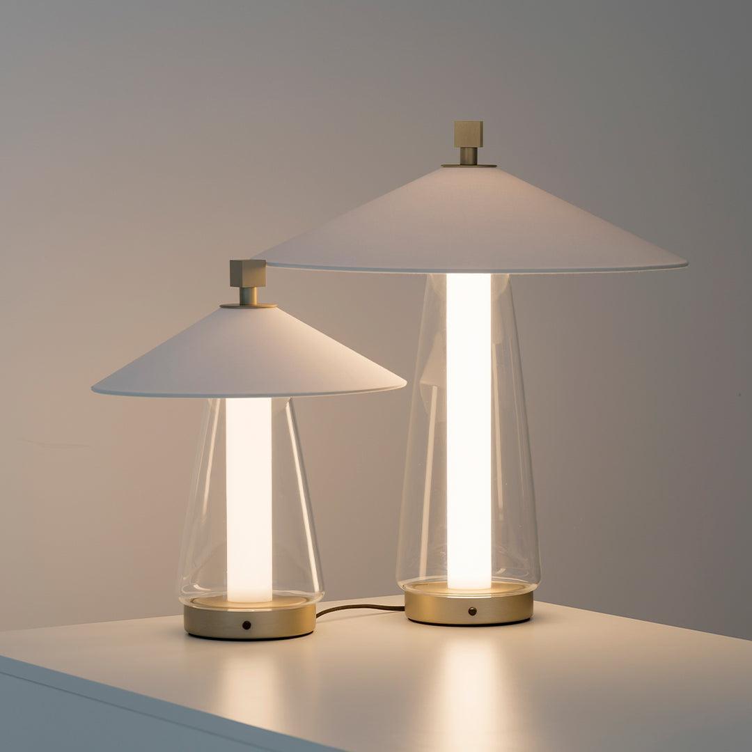 Lampa stołowa ASIA antracytowy – szkło i metal