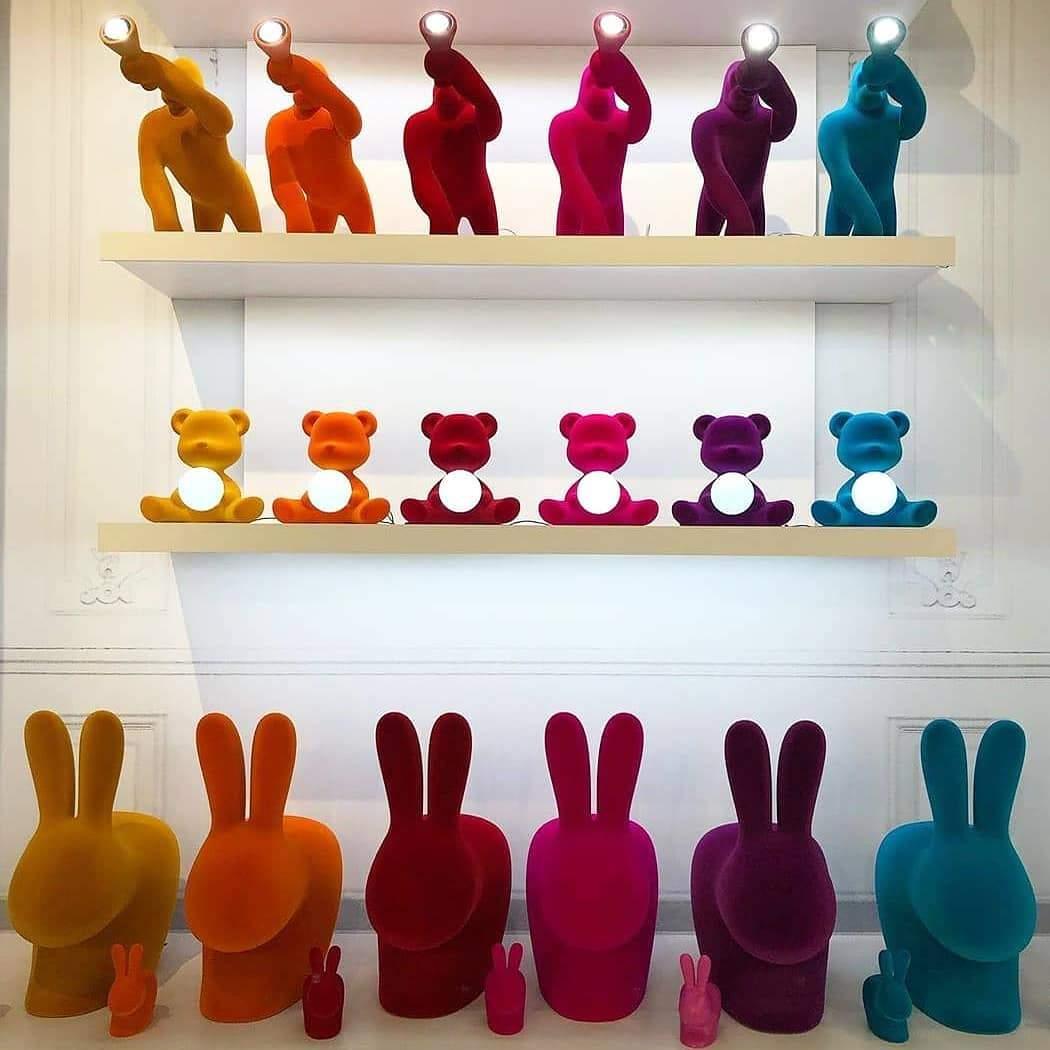 Lampa TEDDY GIRL VELVET fuksja Qeeboo    Eye on Design