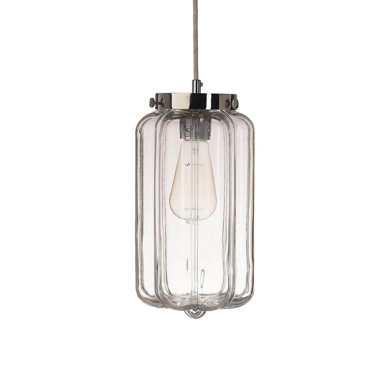 Lampa wisząca DECO nikiel – szkło