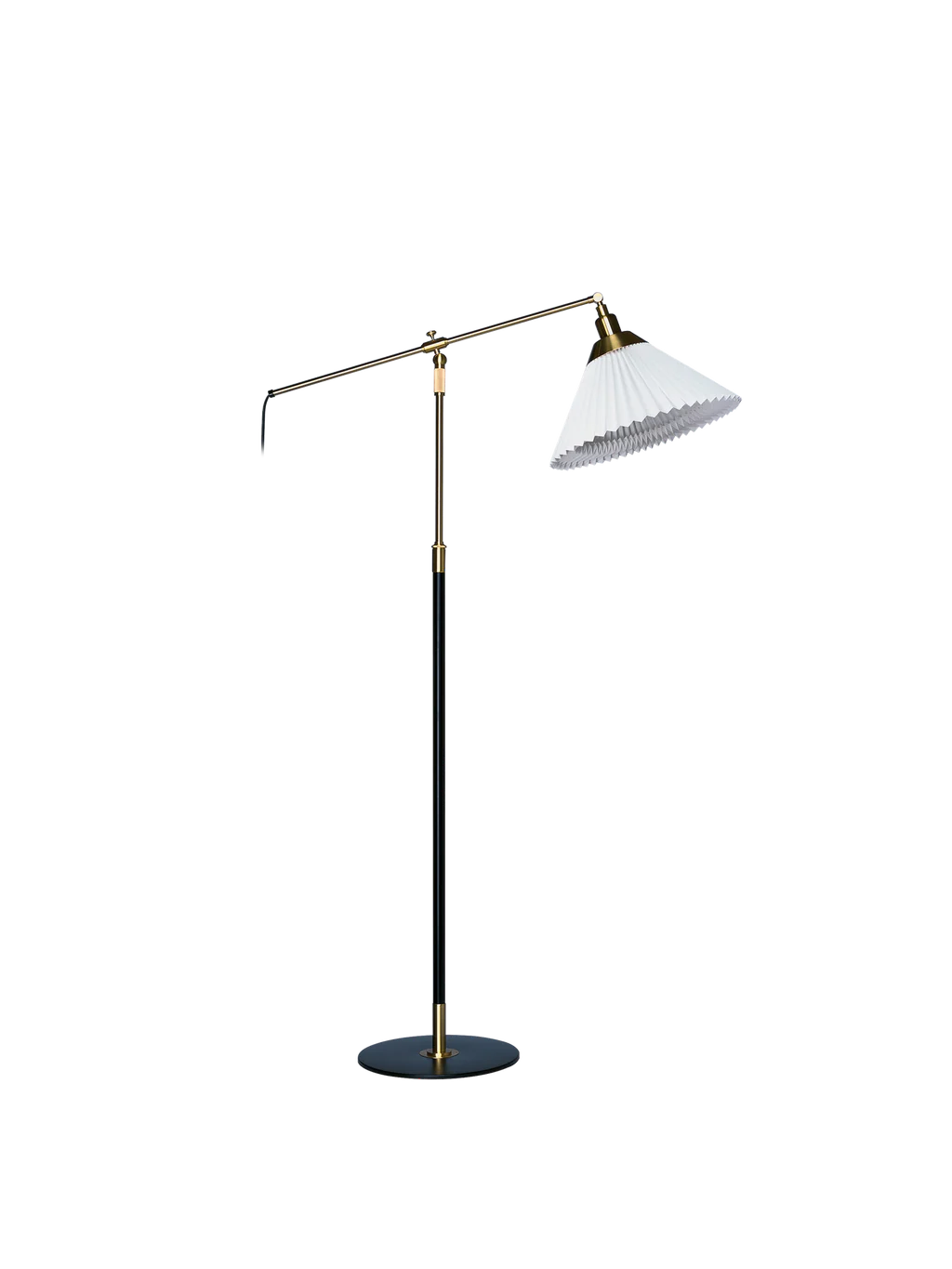 Vloerlamp MODEL 349 wit met zwart-gouden voet