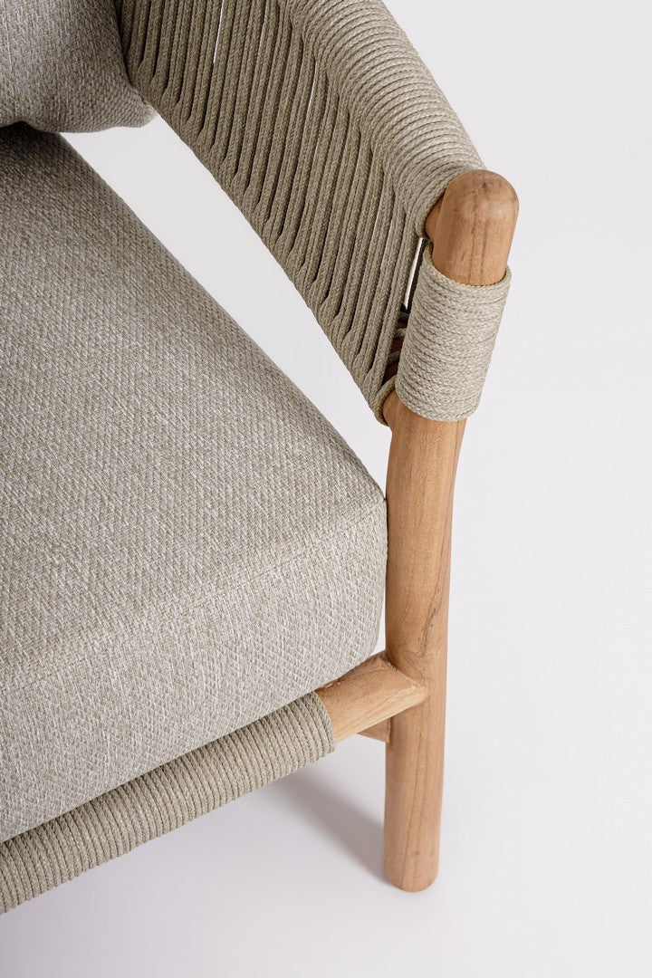 Buitenstoel GARITA beige met houten basis