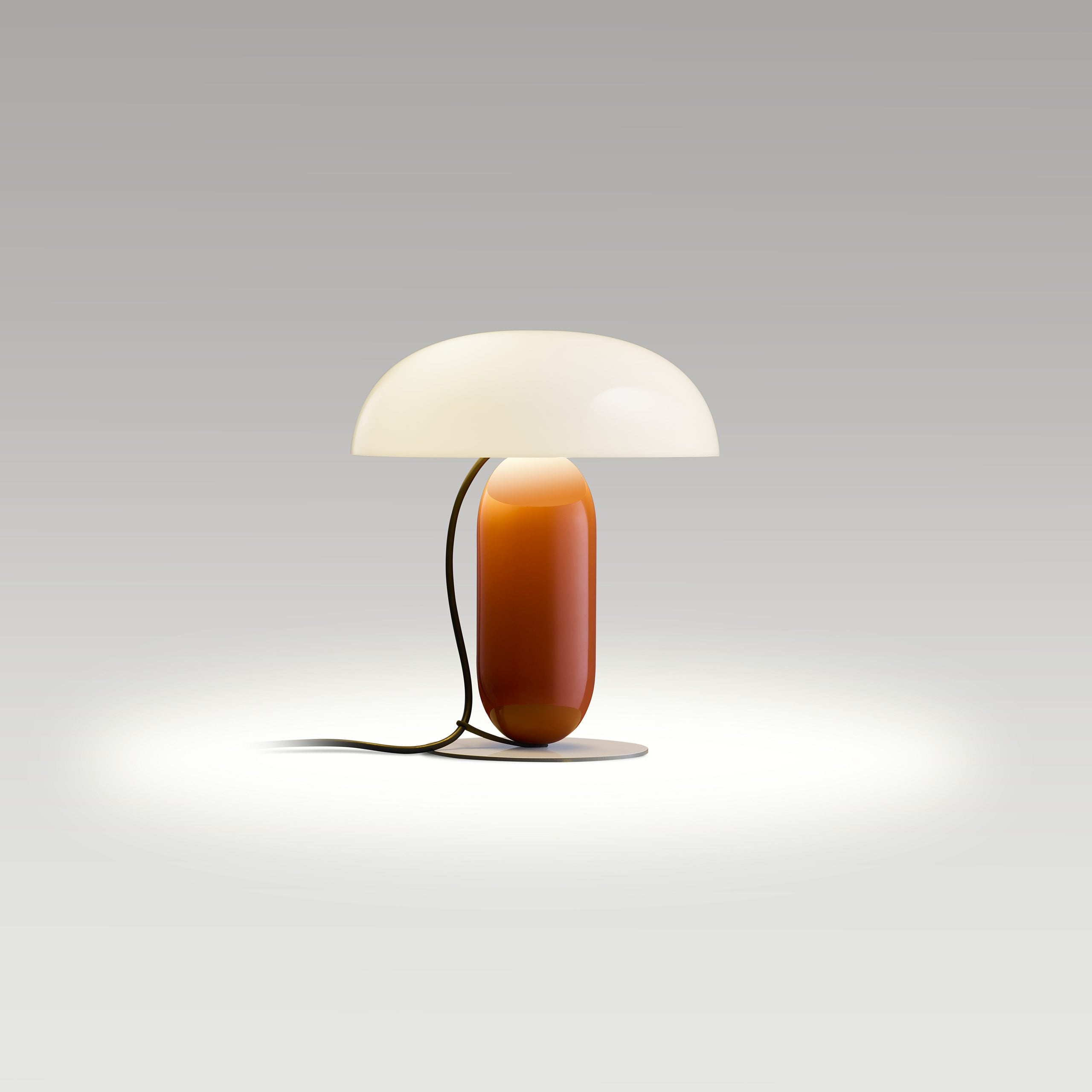 GAMBOSA Table Lamp White with Orange Base