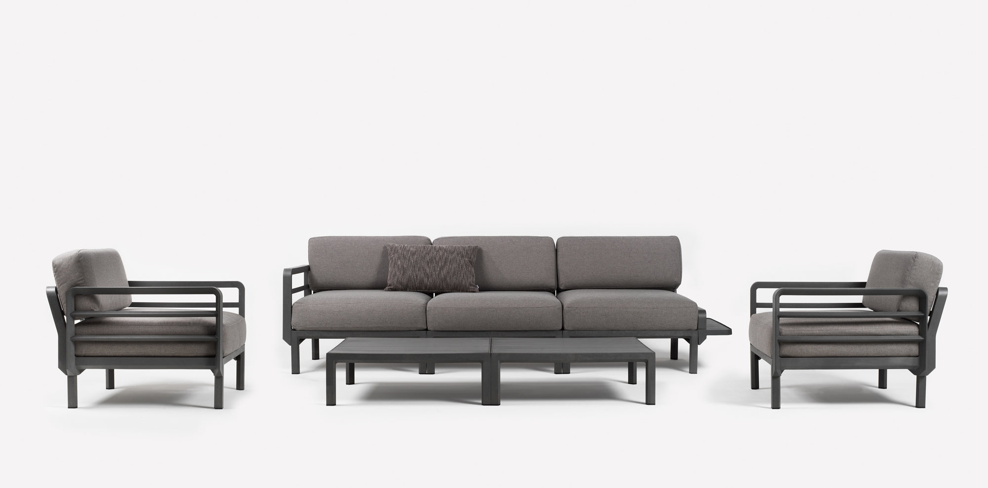 MAXIMO 5 Modular Outdoor Corner Sofa in Thyme Green with Graphite Base