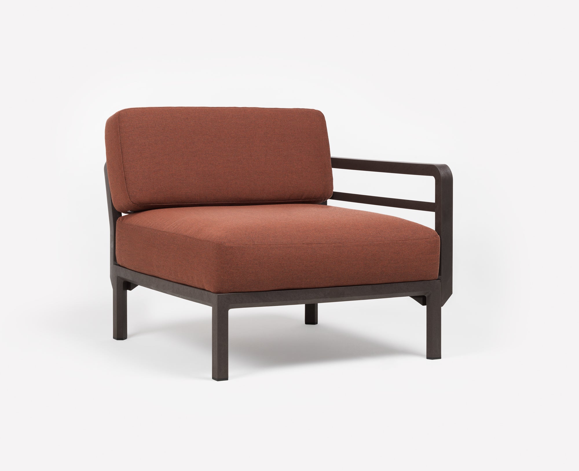 Modularer Außen-Ecksofa MAXIMO 5 Zimt mit braunem Gestell