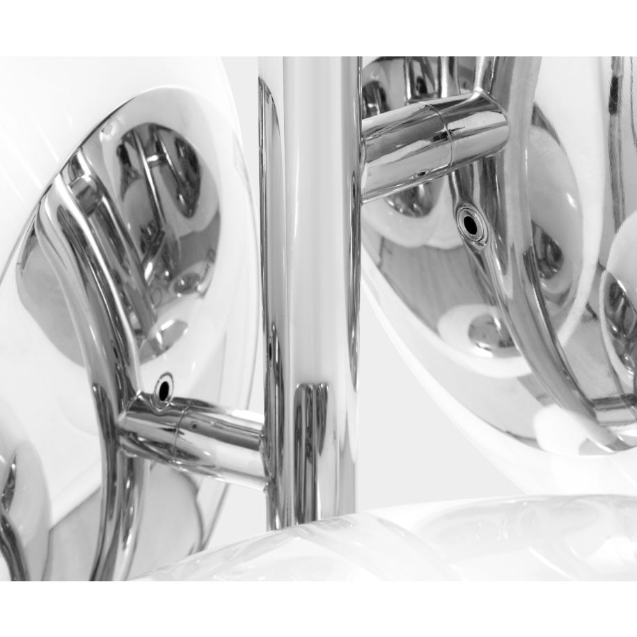 MELT opaalkleurige kroonluchter met zilveren afwerking