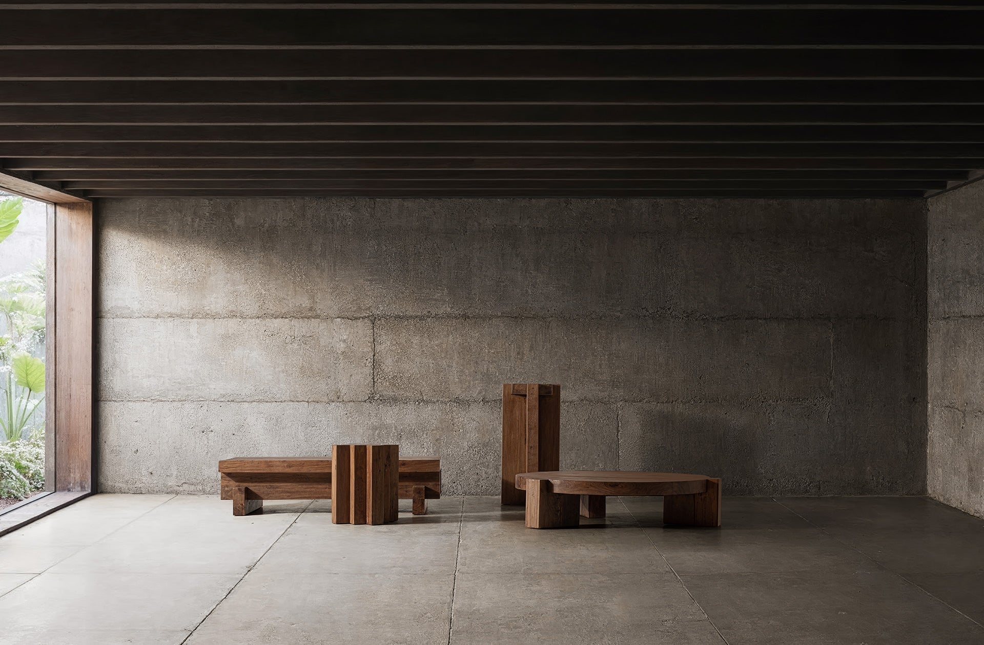 Beistelltisch BRUTALIST aus recyceltem Holz