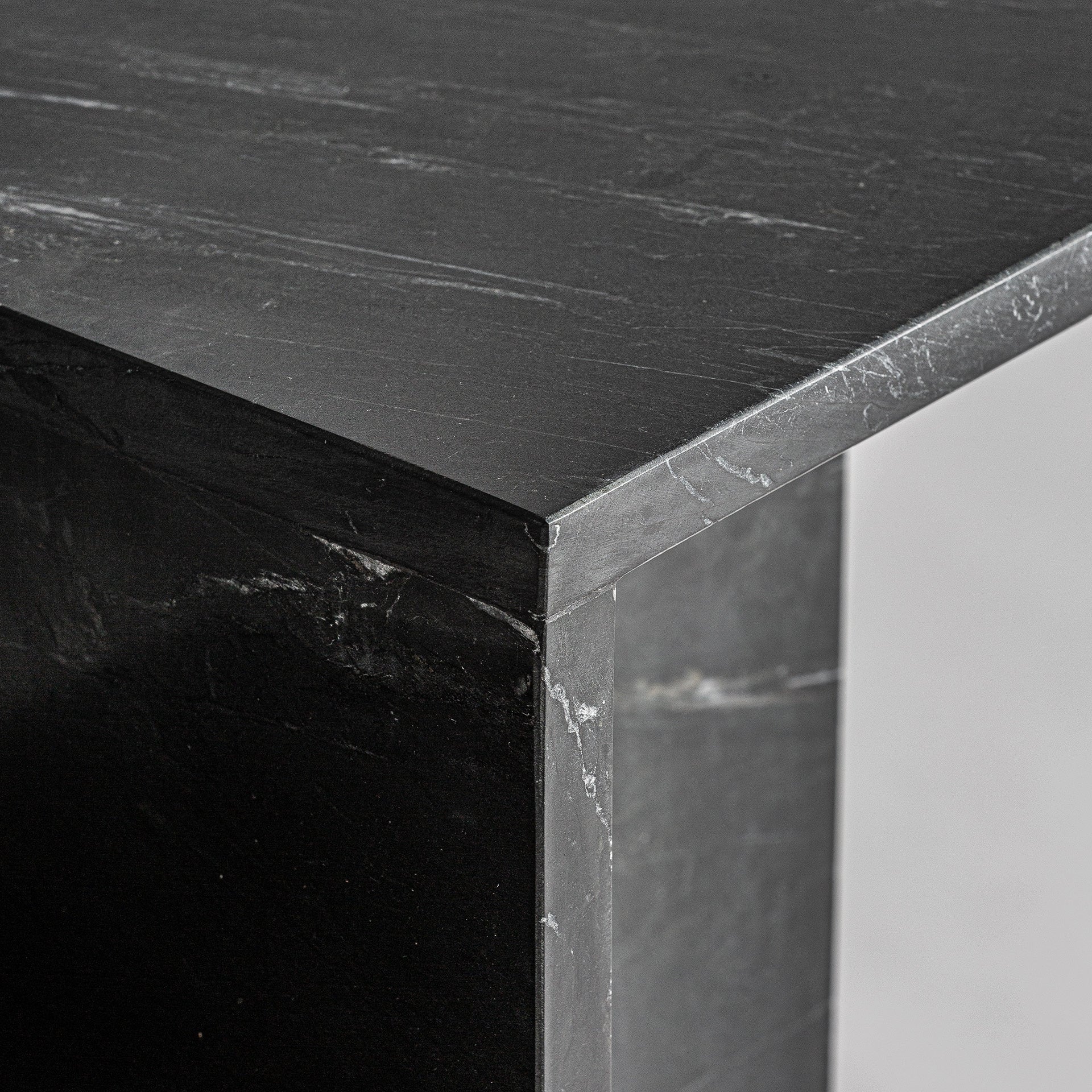Zijtafel met dubbele blad MARQUINA zwart marmer