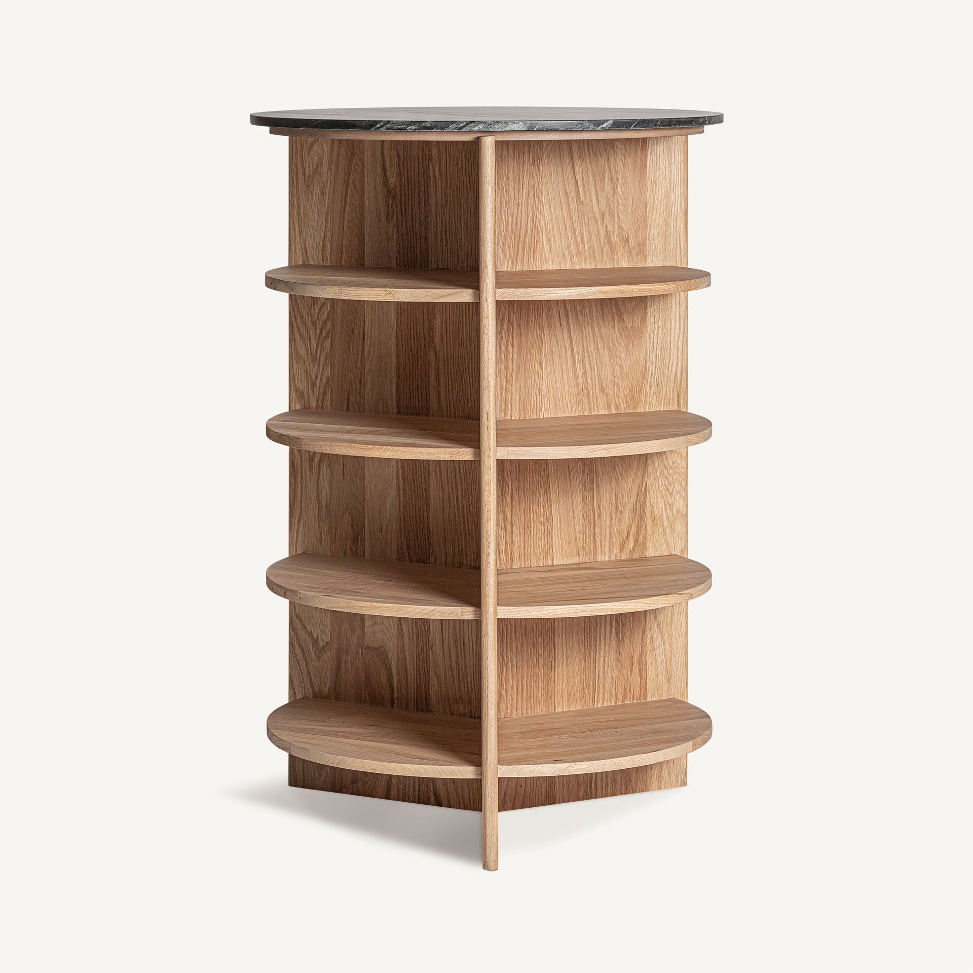 Zijtafel NARA eikenhout met zwart marmeren blad
