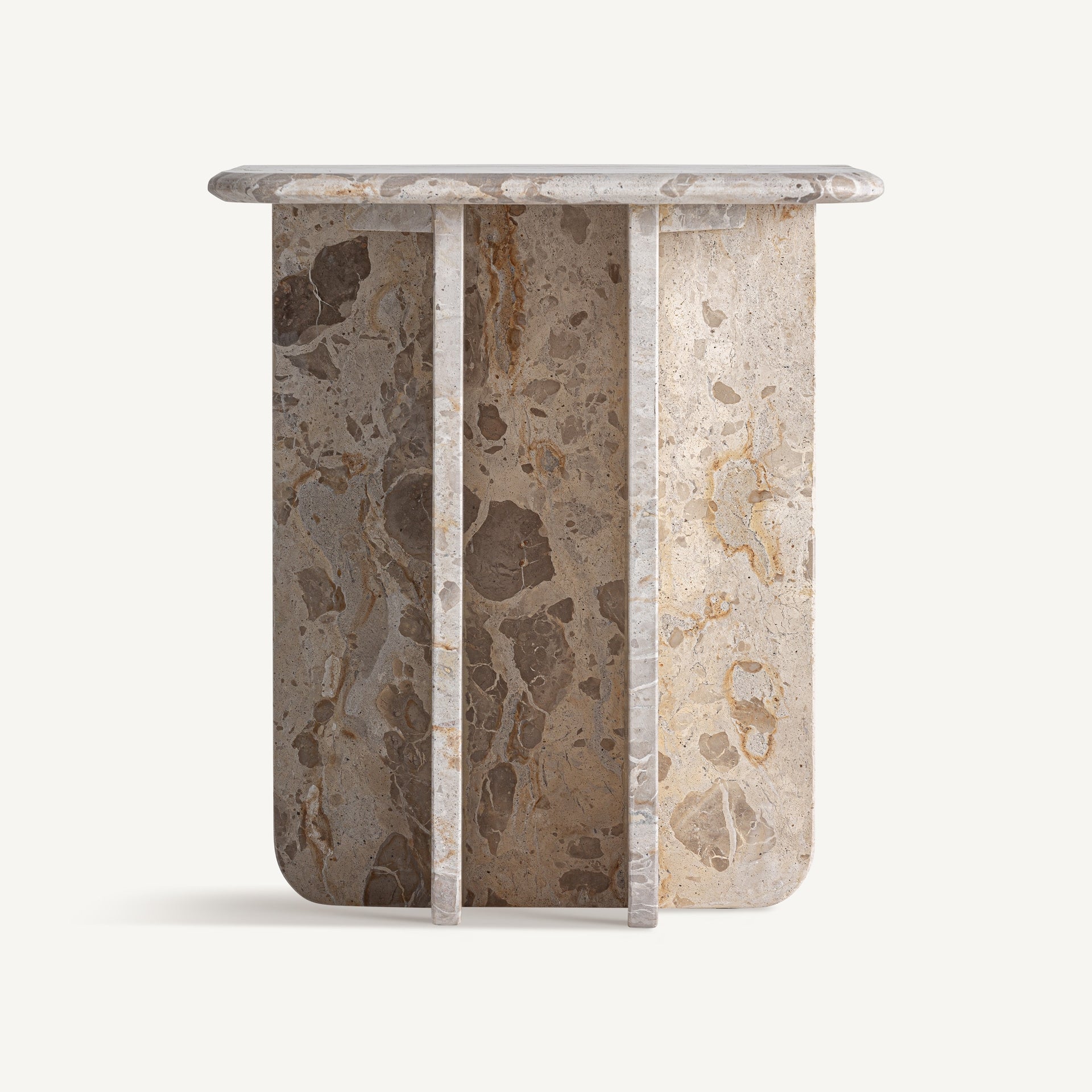 Bijzettafel SWALMEN beige marmer