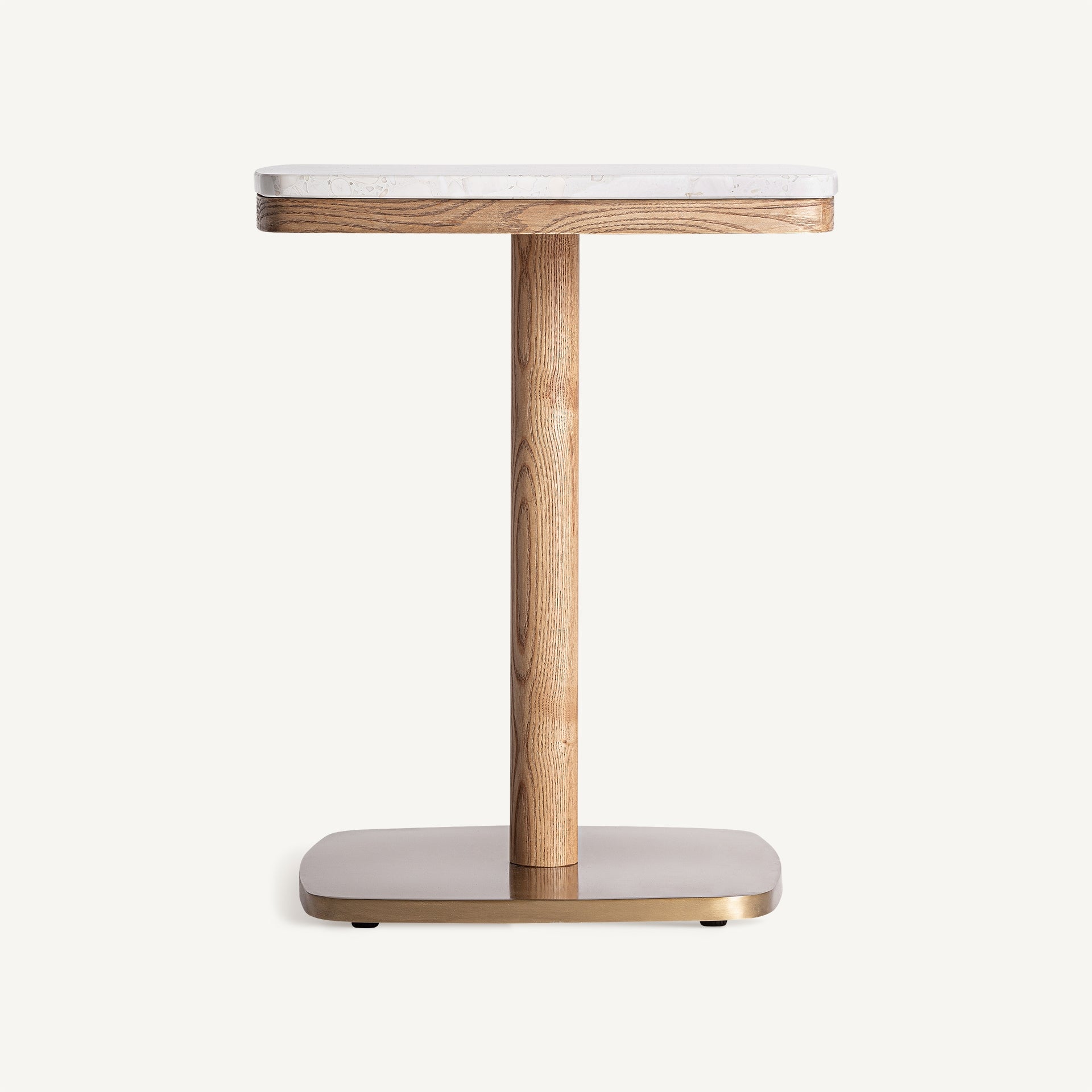 Barkast ALFERCE crème terrazzo met houten basis