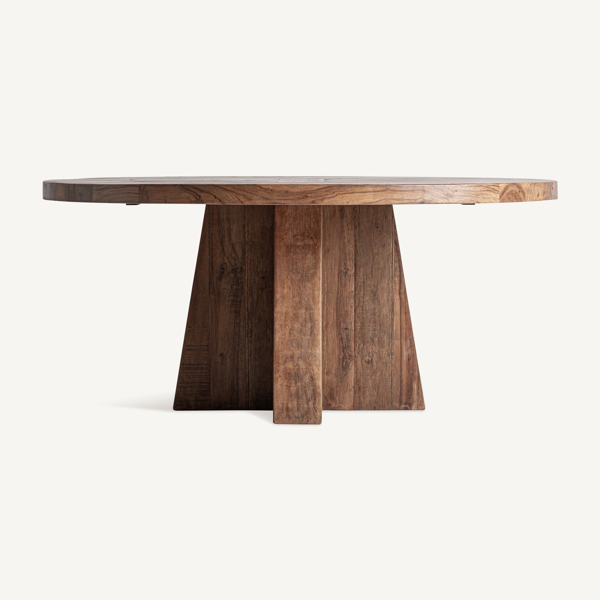 Ronde tafel BRUTALIST van gerecycled hout