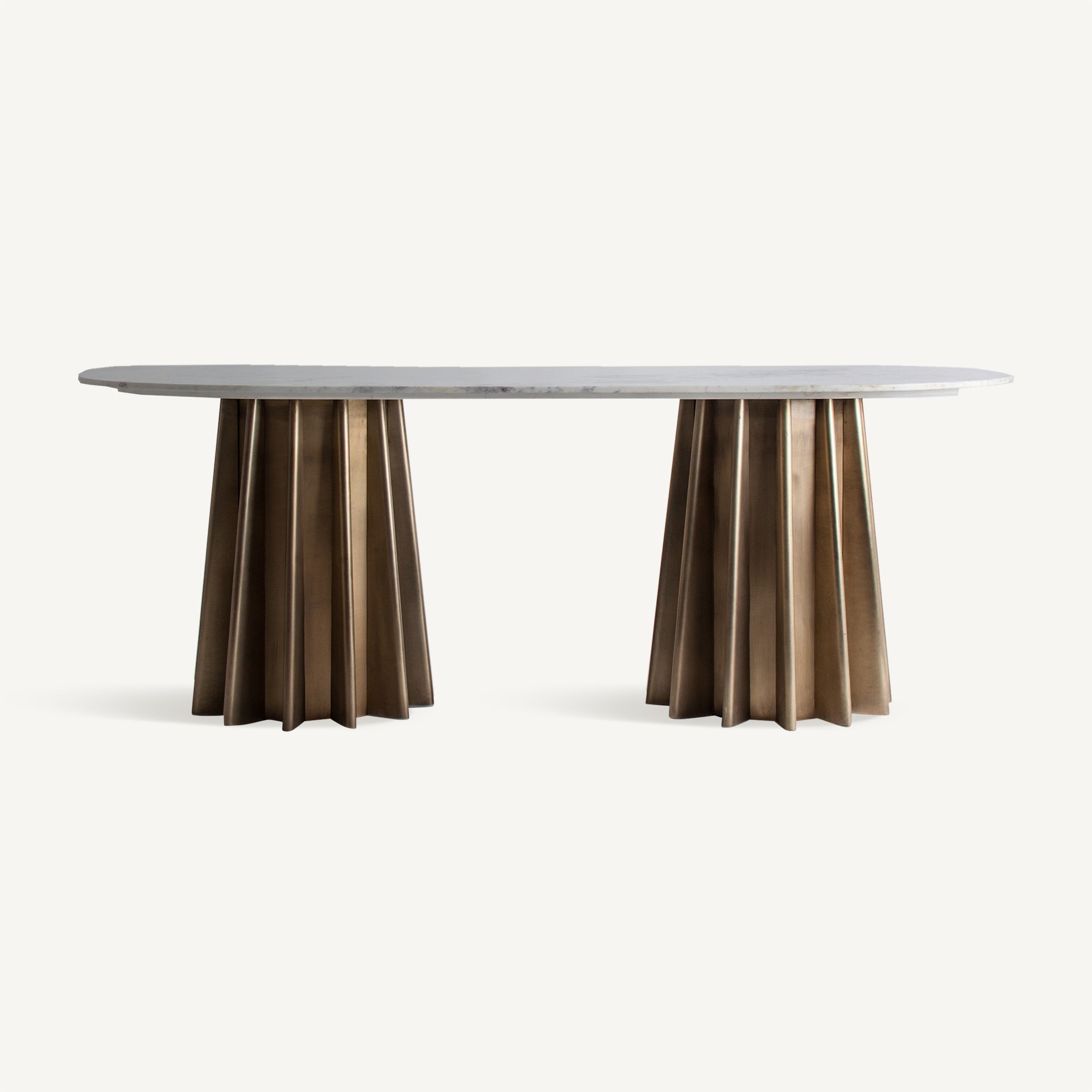 Tafel LEZEY wit marmer met gouden basis