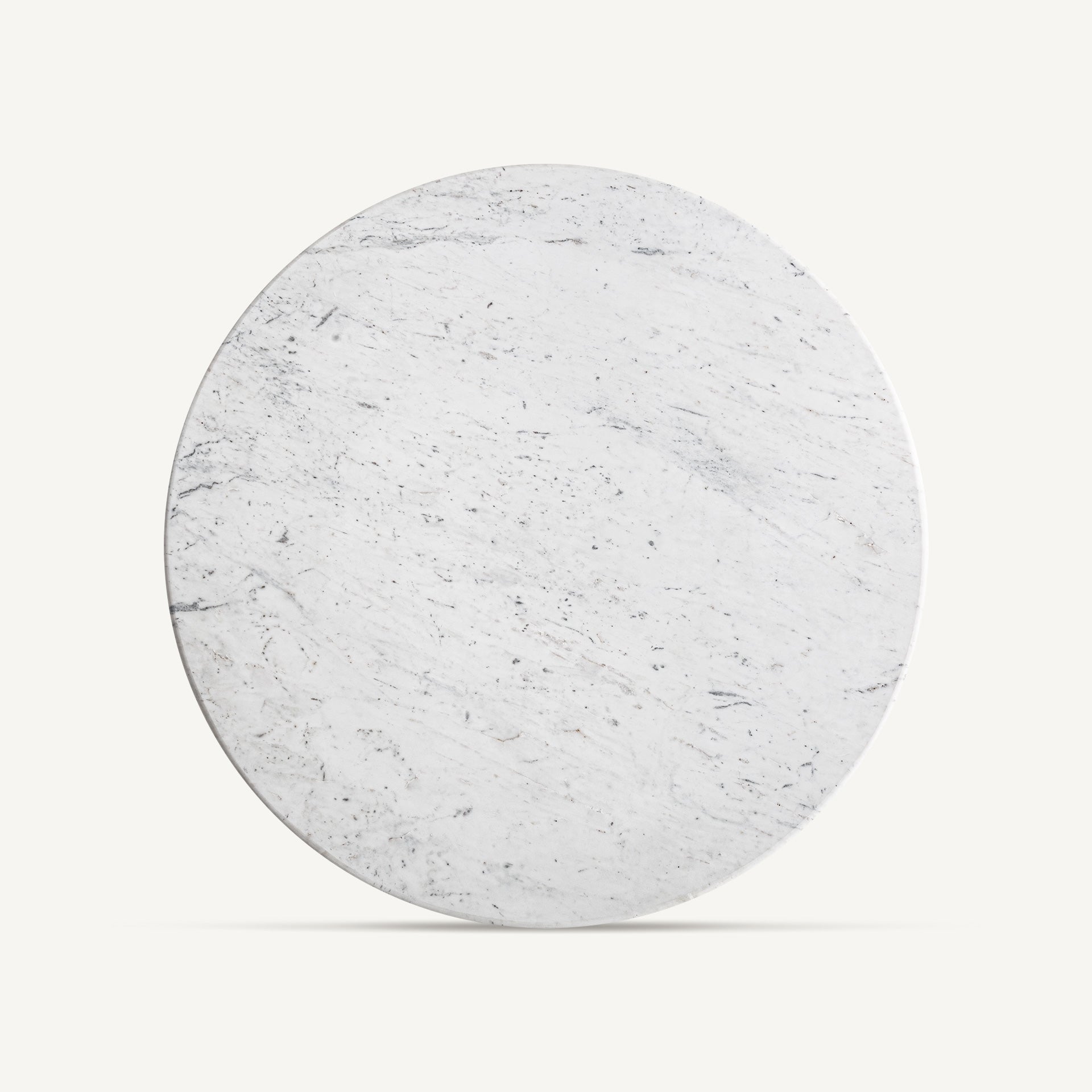 Ronde tafel PLISSÉ van mango-hout met een marmeren blad