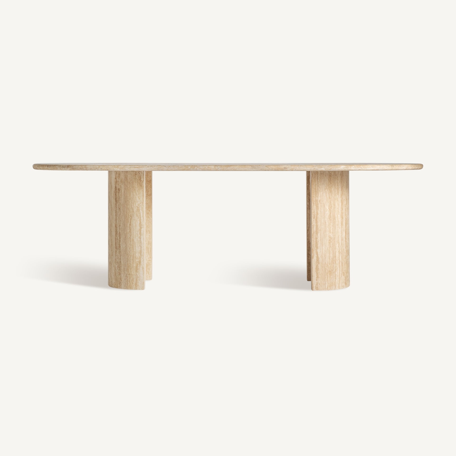 Ovale tafel THIENNES beige travertin
