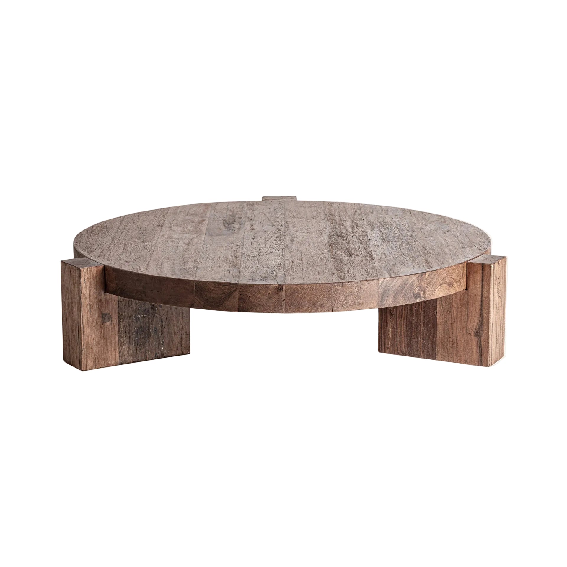 Round Coffee Table BRUTALIST Recycled Wood