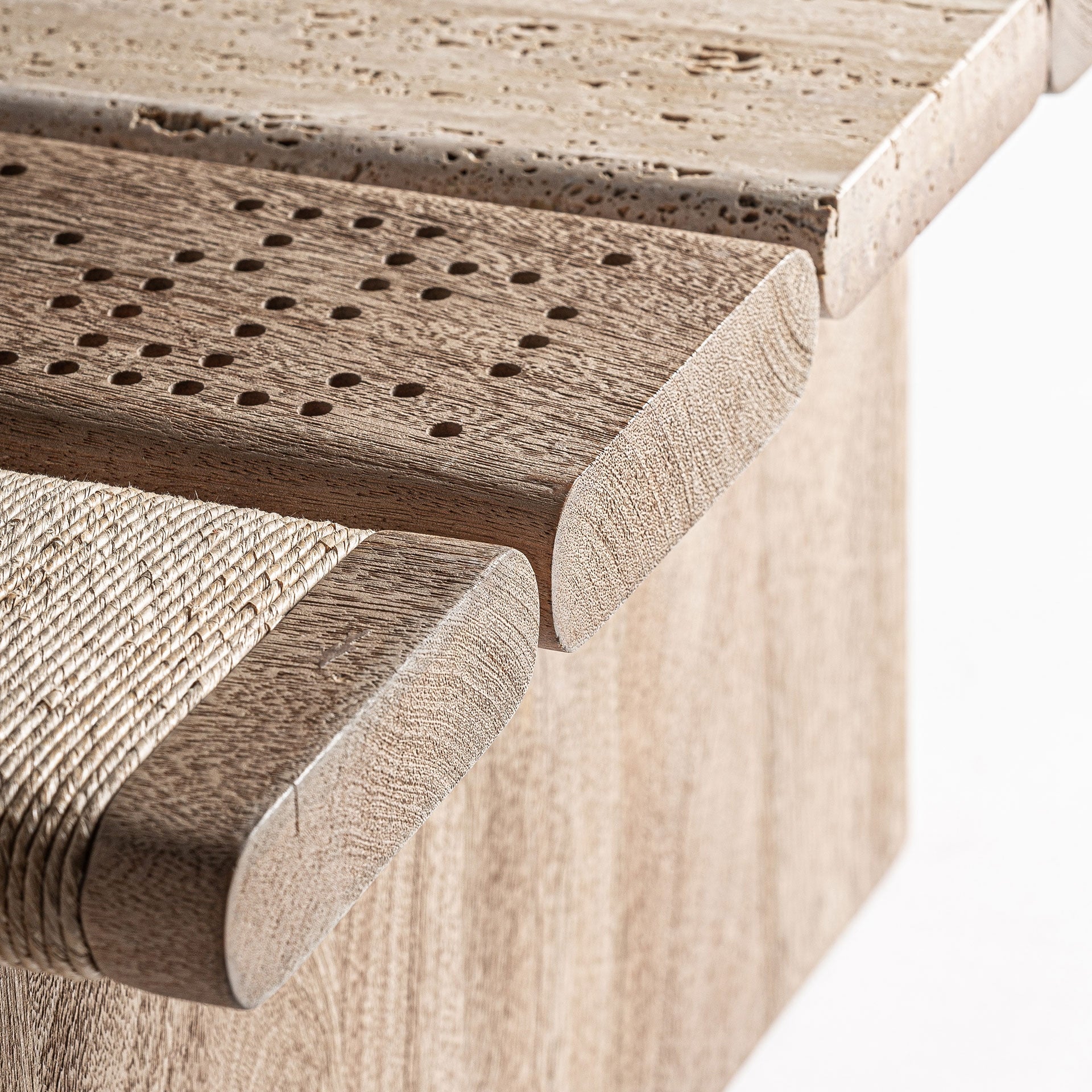 Kaffeetisch JACQUARD aus Mangoholz mit Marmor