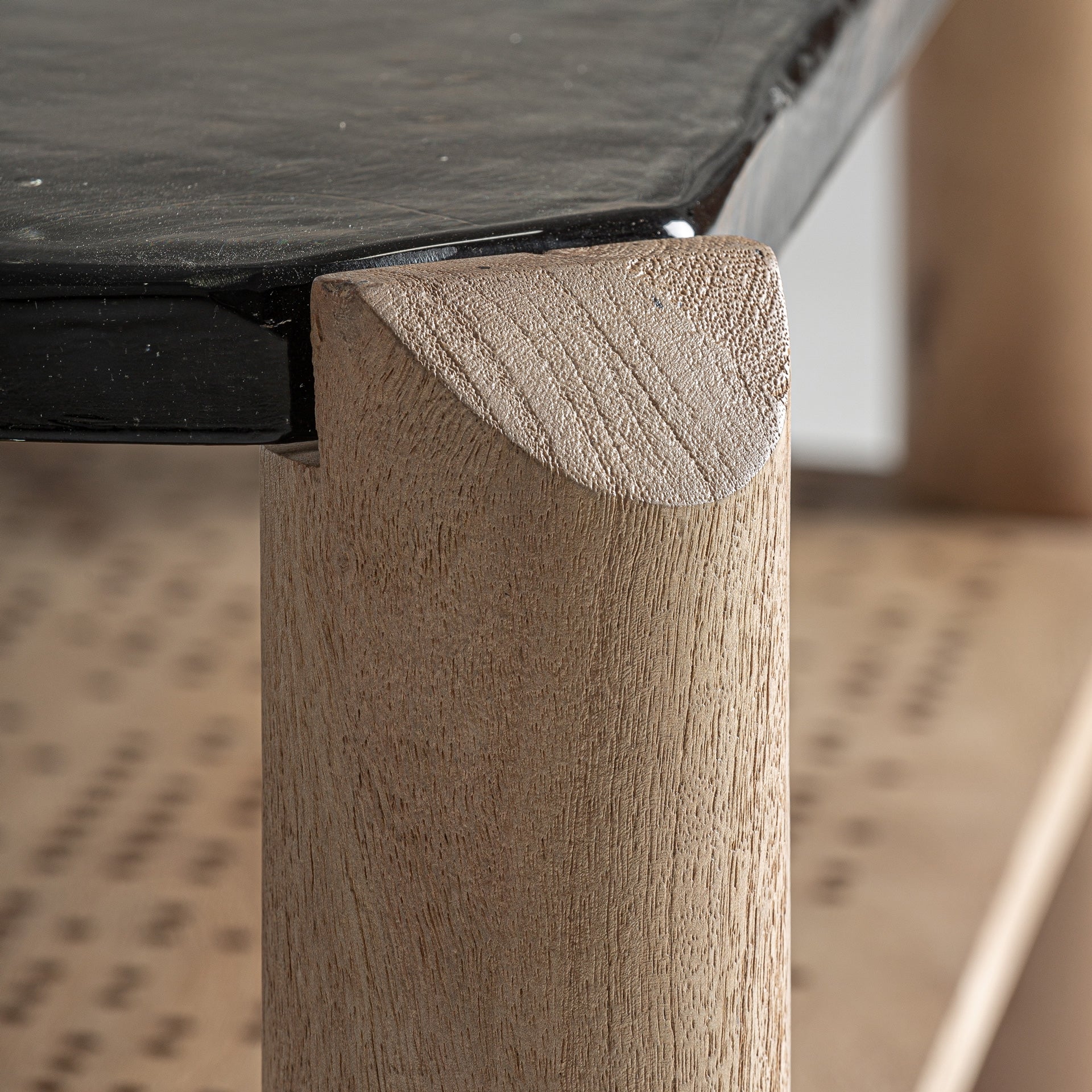 JACQUARD Coffee Table in Mango Wood with Glass Top