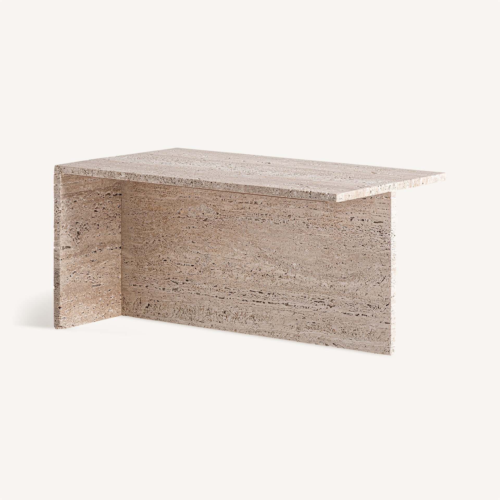 Rectangular Coffee Table THEUVILLE Travertine