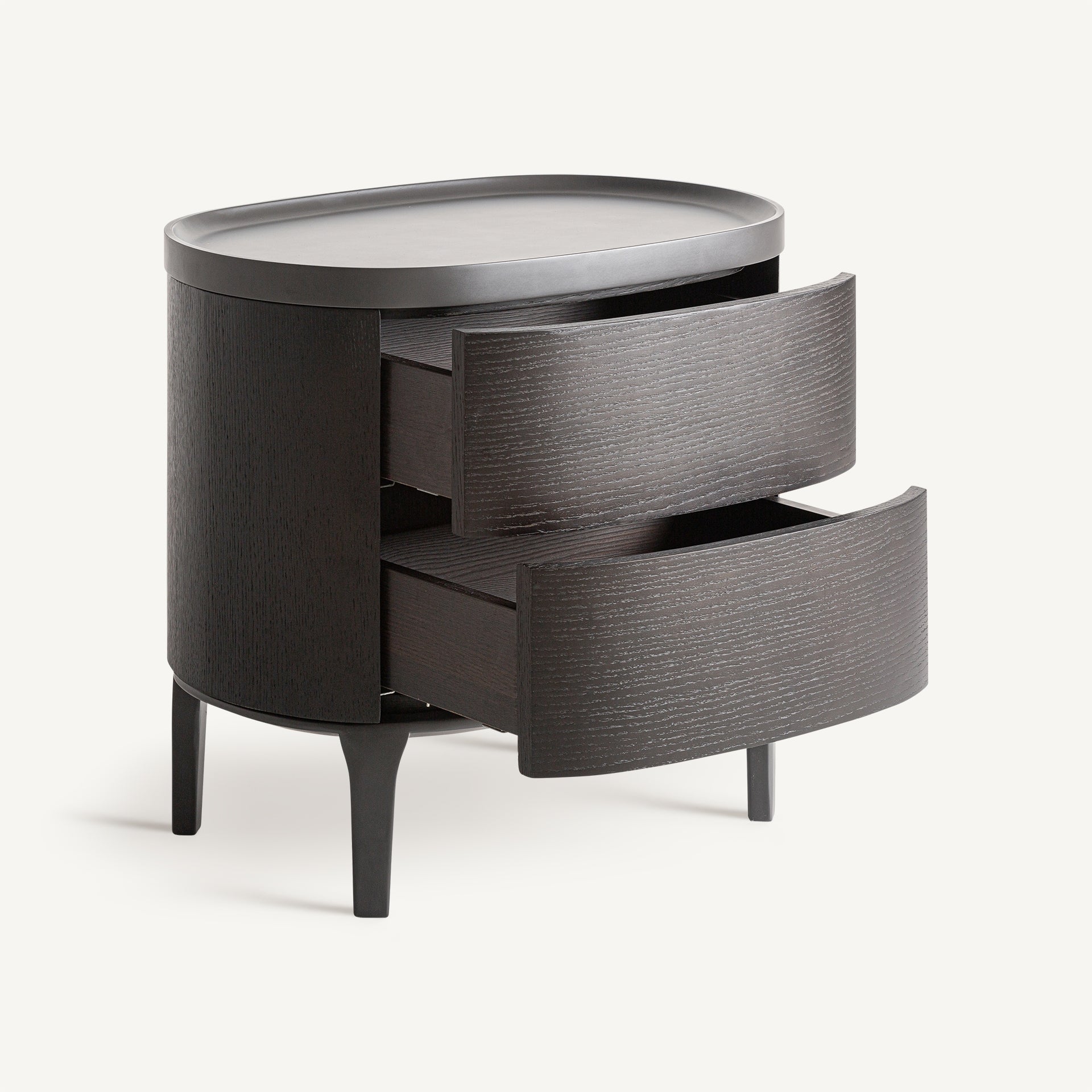 LIESTAL Nightstand Black Oak Veneer