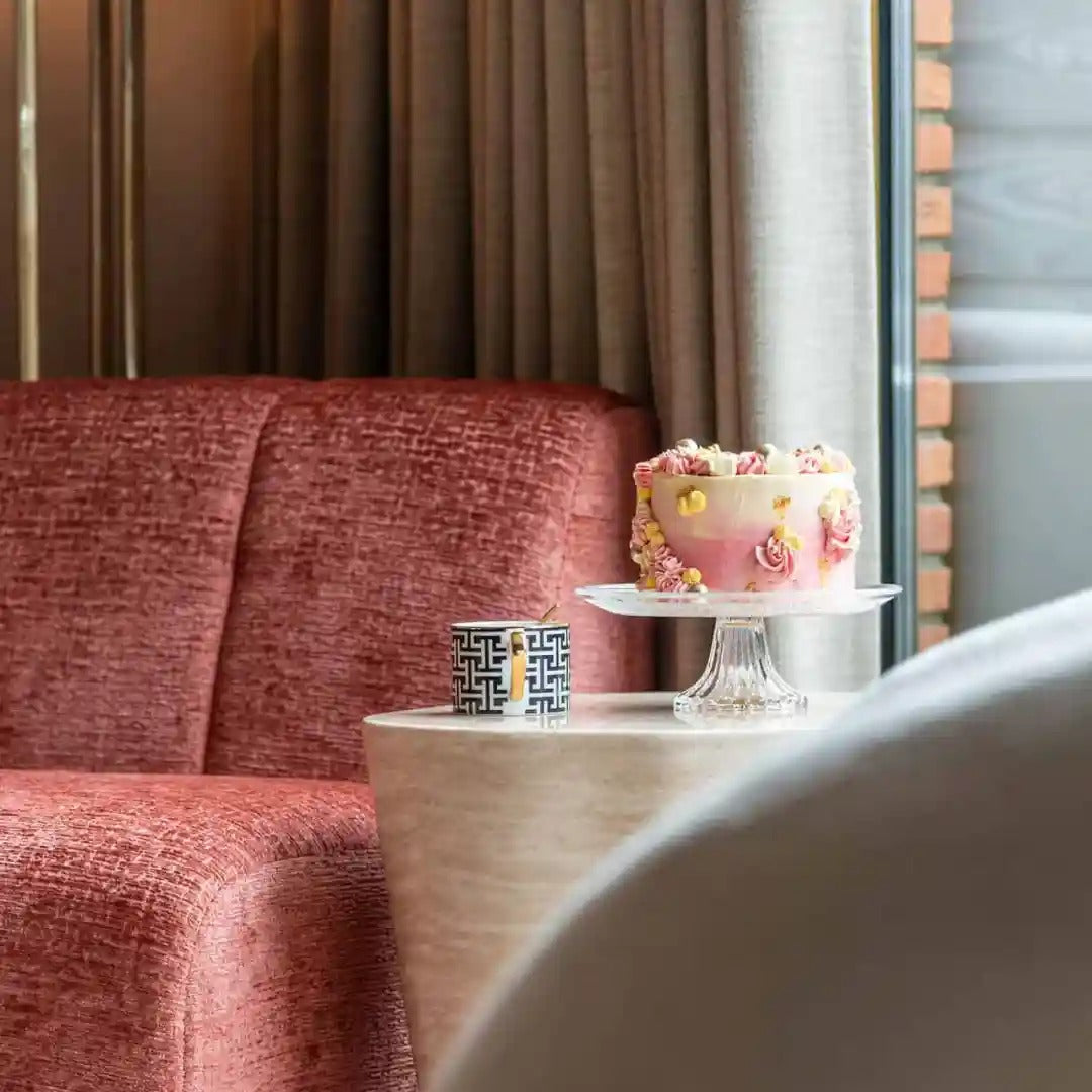 FICTUS Beige Side Table