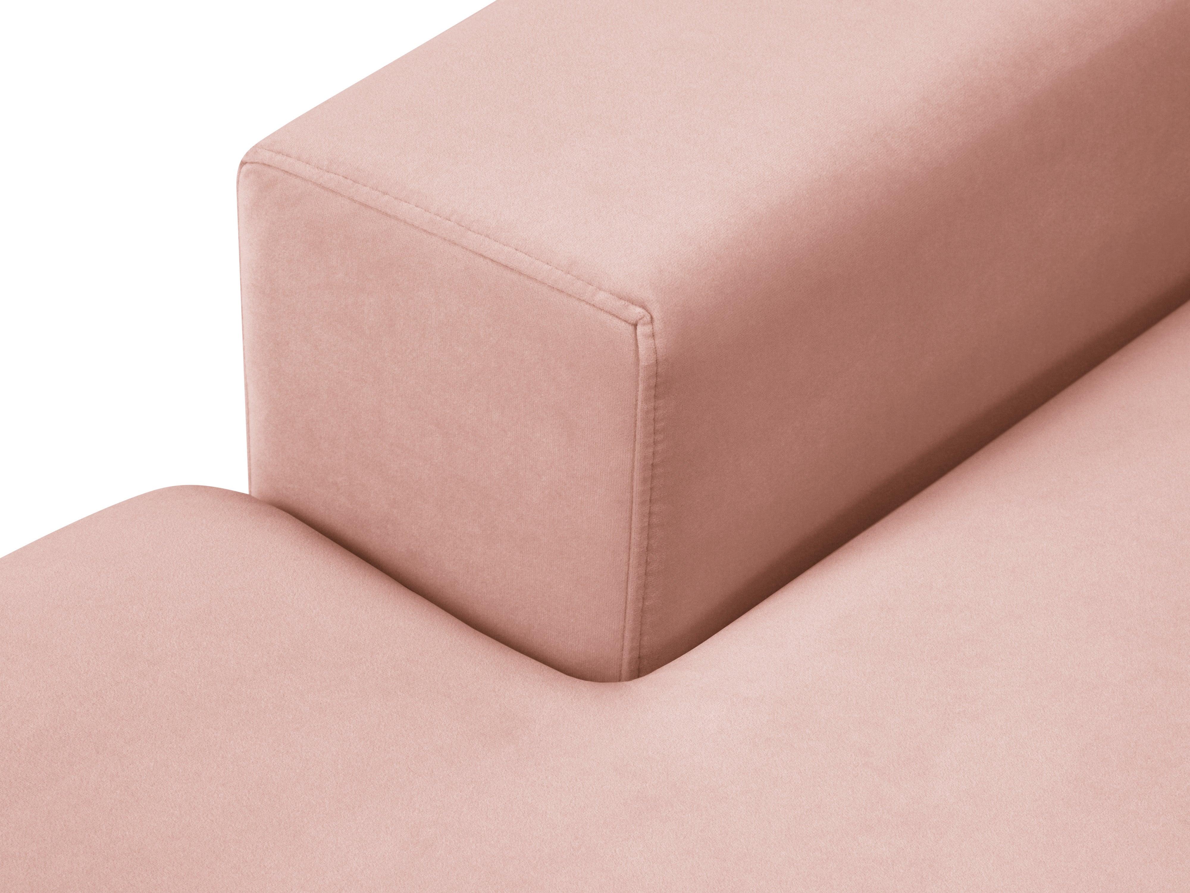 Narożnik aksamitny 5-osobowy symetryczny HEBE różowy – sofa narożna