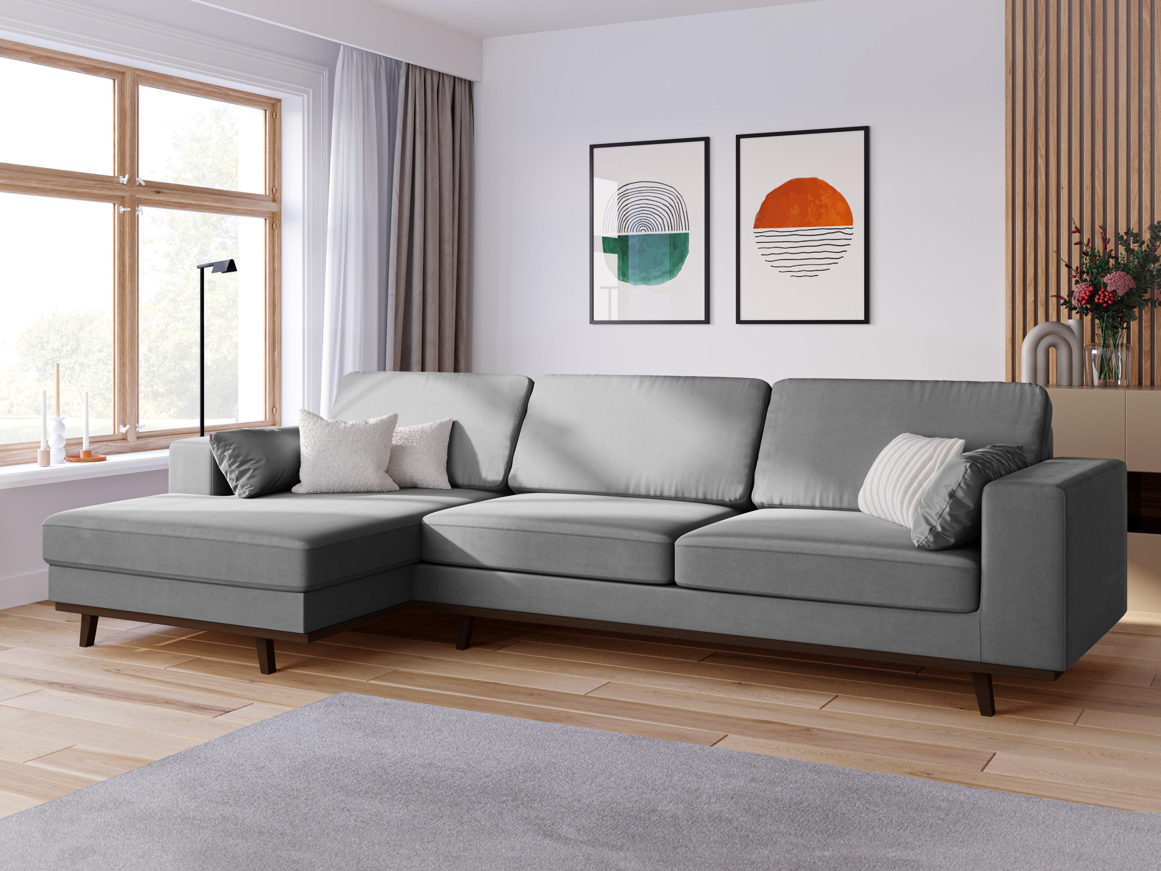 Narożnik aksamitny lewostronny HEBE szary Mazzini Sofas    Eye on Design