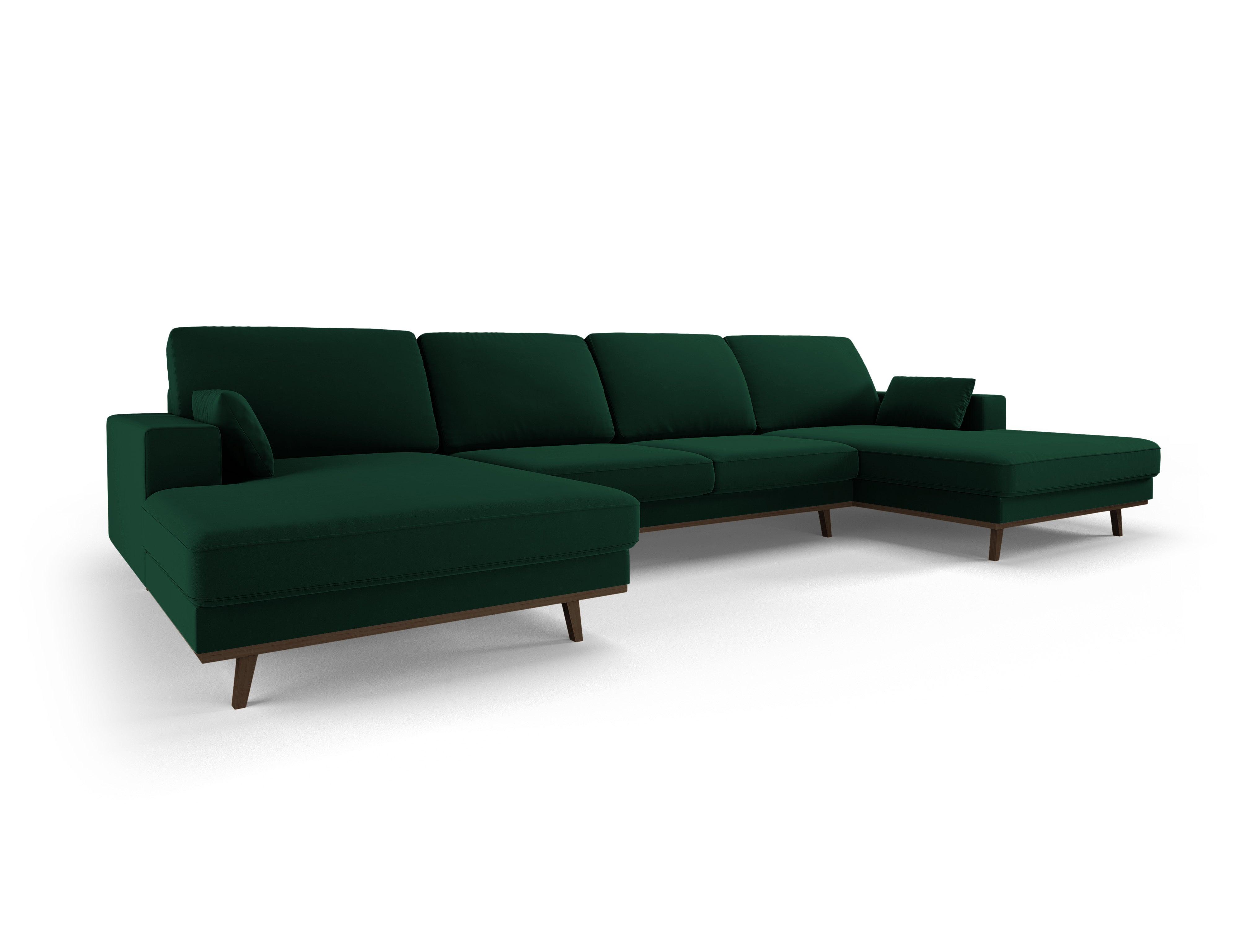 Narożnik aksamitny panoramiczny HEBE butelkowa zieleń Mazzini Sofas    Eye on Design