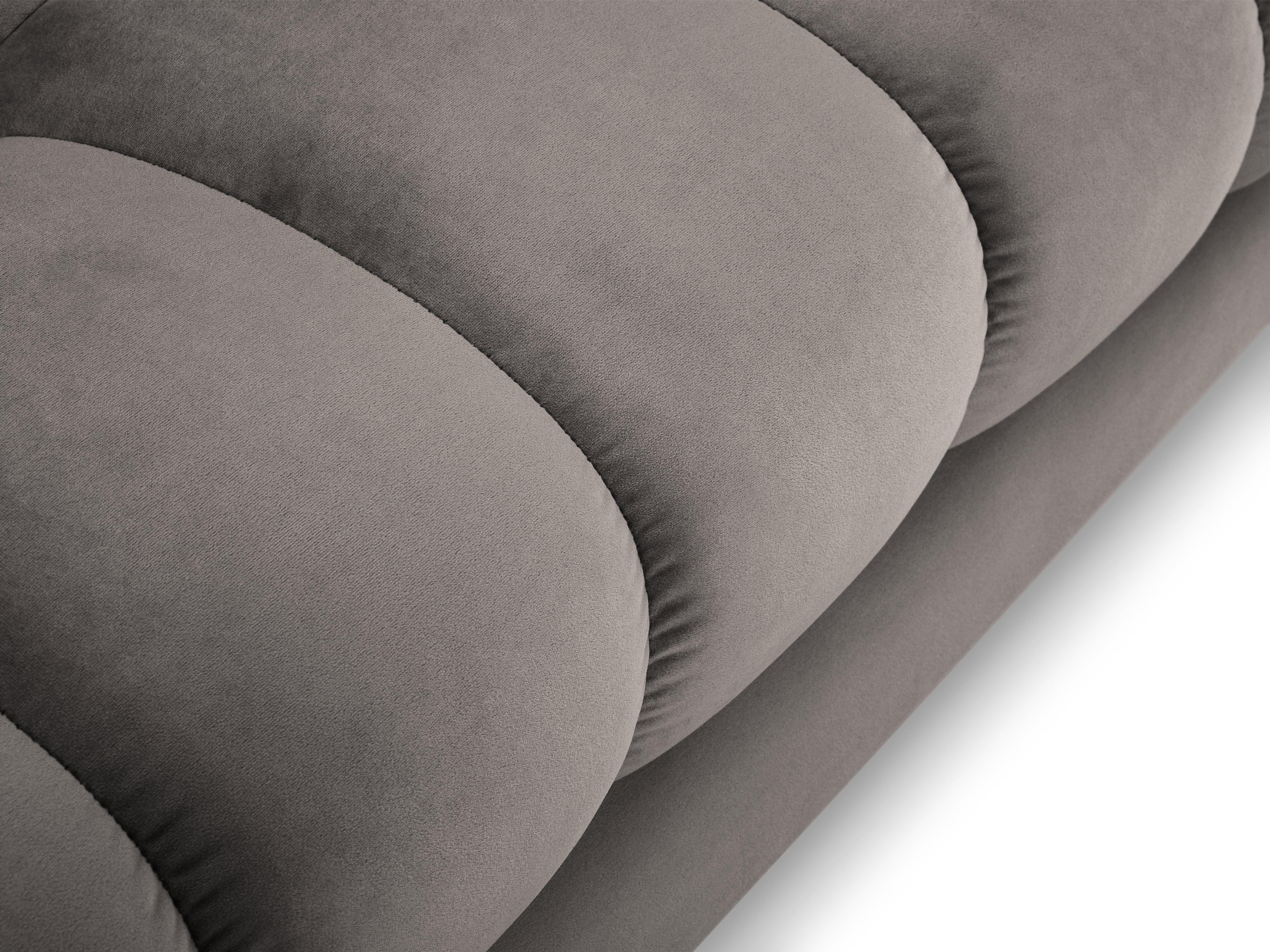 Narożnik aksamitny w kształcie U BALI jasnoszary z czarną podstawą Cosmopolitan Design    Eye on Design