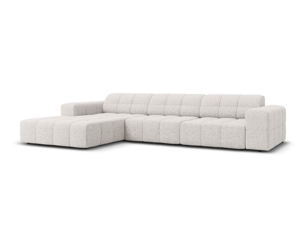 Narożnik lewostronny 4-osobowy CHICAGO jasnoszary szenil – sofa narożna