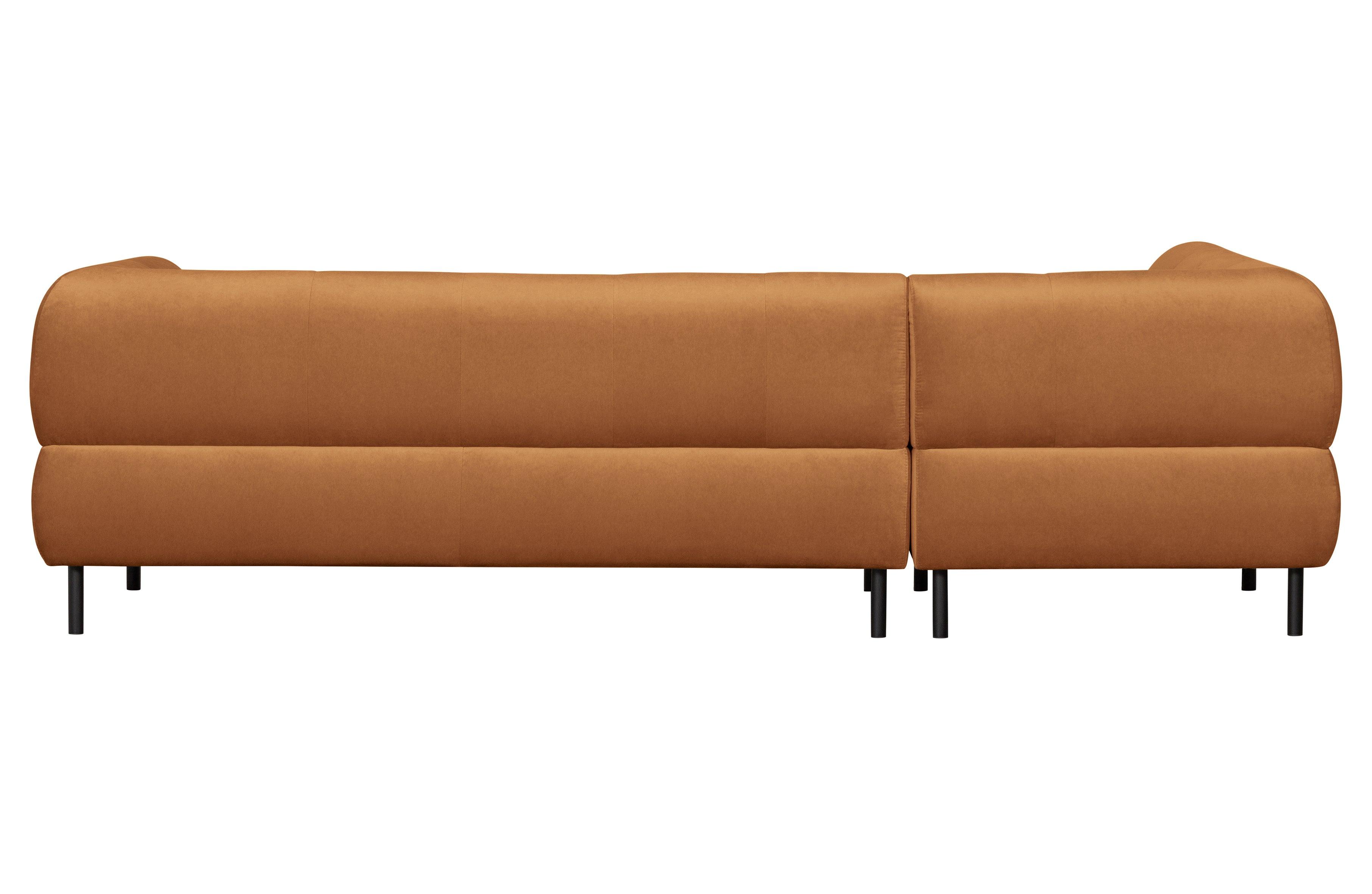 Narożnik lewostronny aksamitny LLOYD cynamonowy – sofa narożna