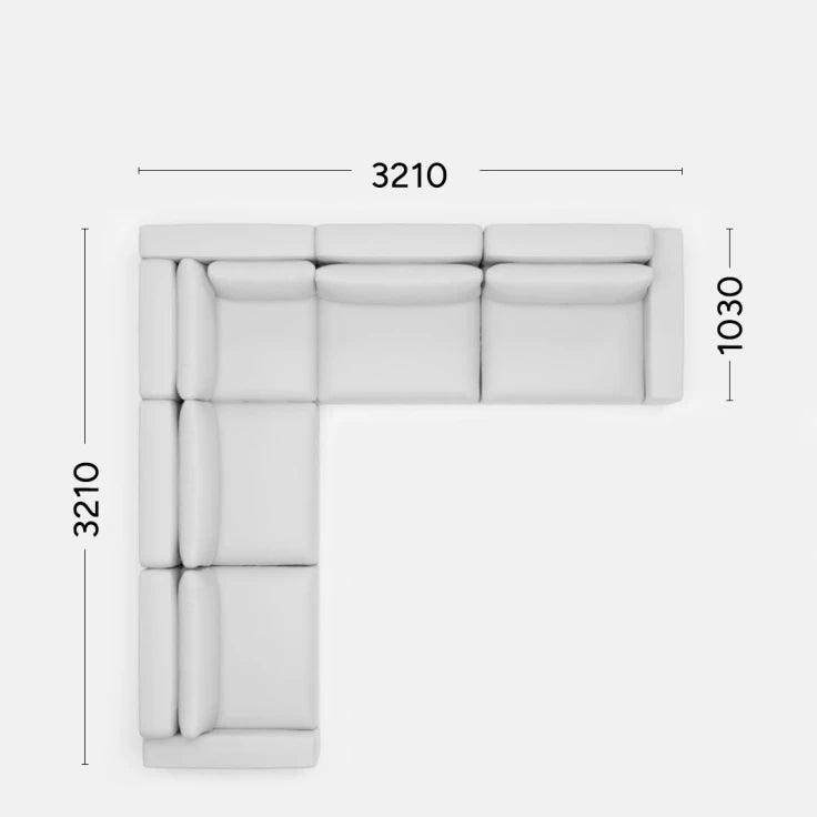 Narożnik lewostronny LENA Rosanero 321x103x321 cm Grupa 0  Eye on Design