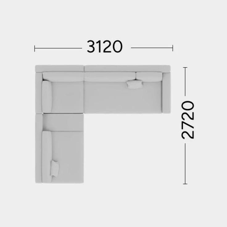 Narożnik lewostronny MYSTIC Rosanero 312x272 cm Grupa 0  Eye on Design