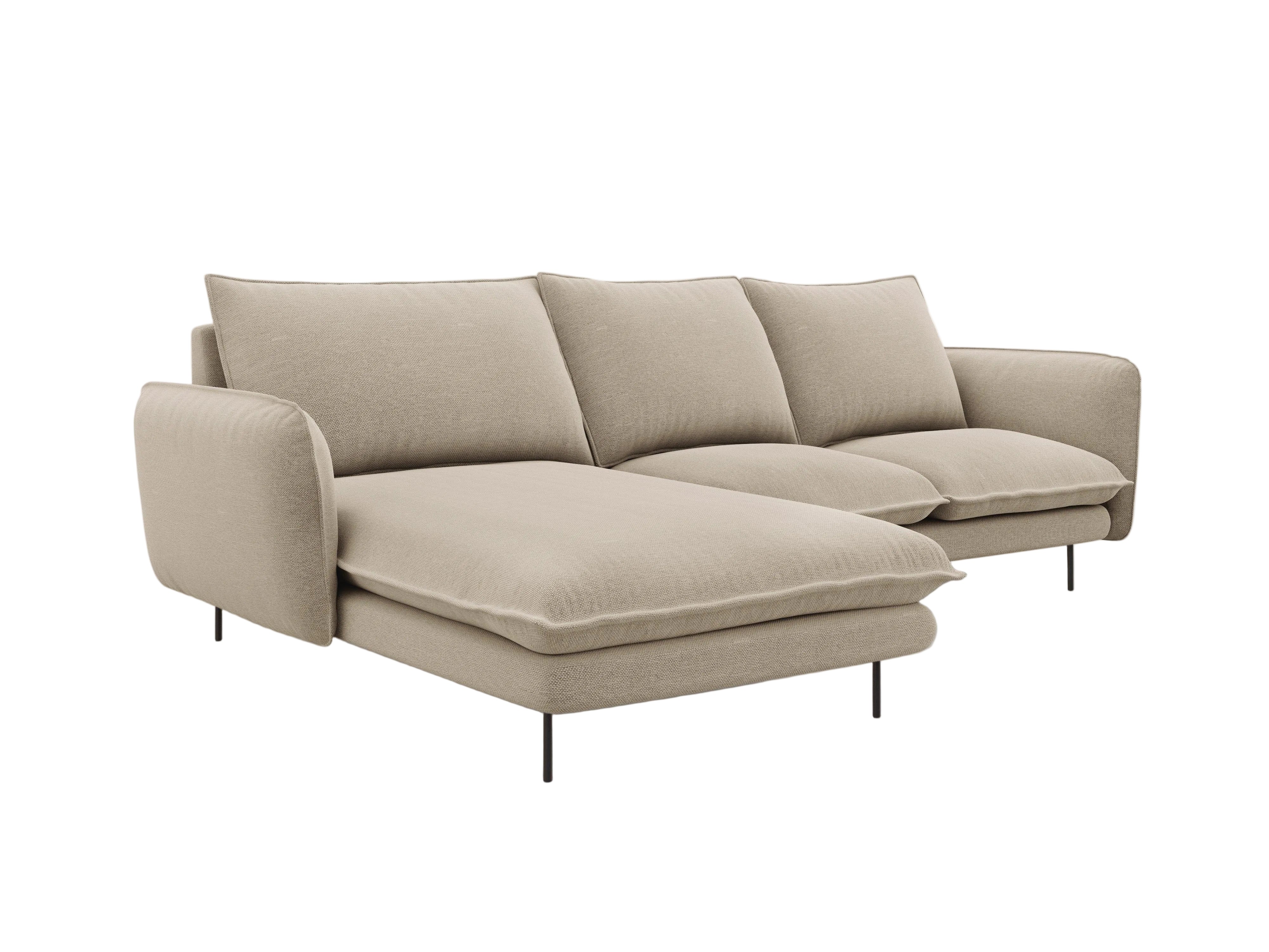 Narożnik lewostronny VIENNA beżowy z czarną podstawą Cosmopolitan Design    Eye on Design