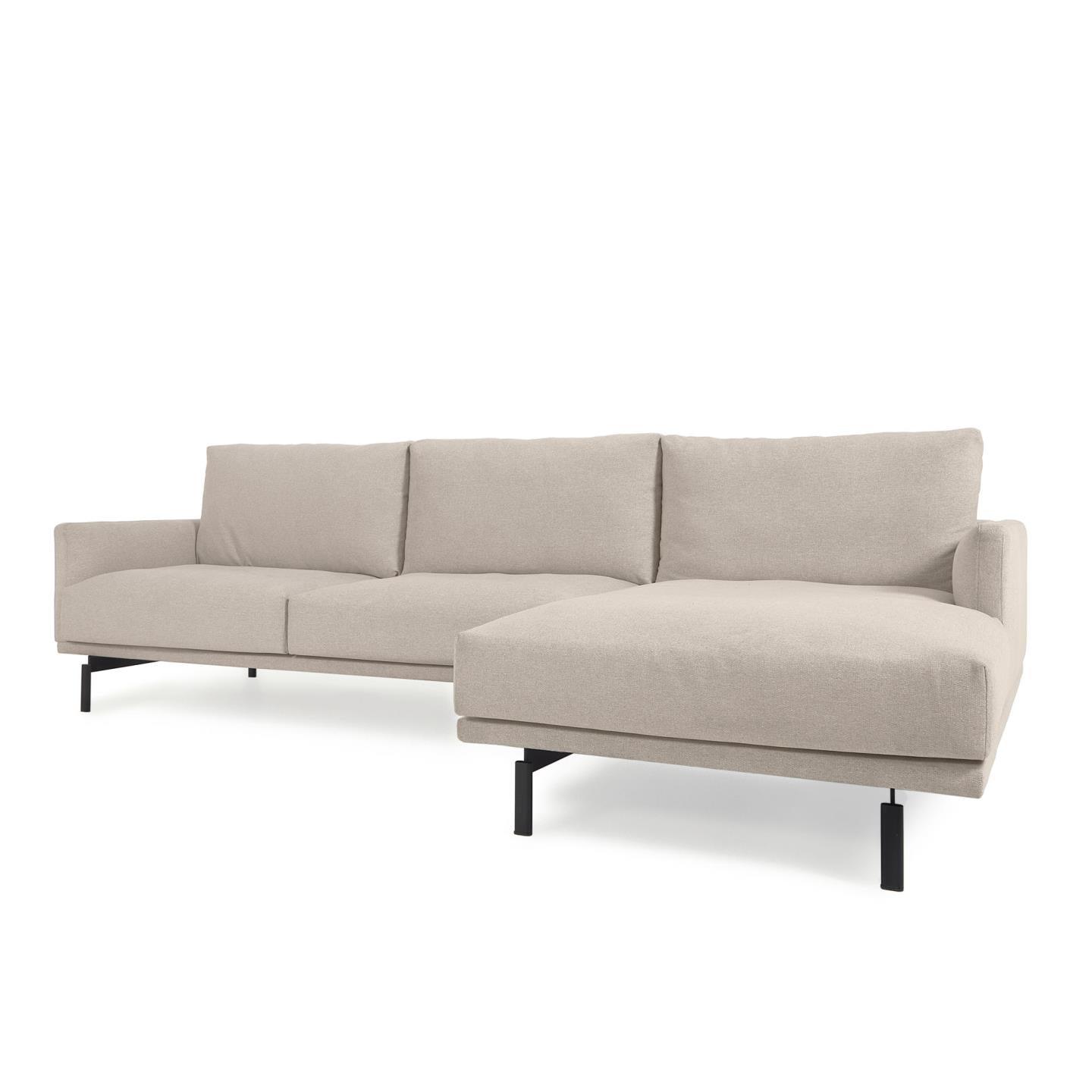 Narożnik prawostronny 3,5-osobowy GALENE beżowy – sofa narożna