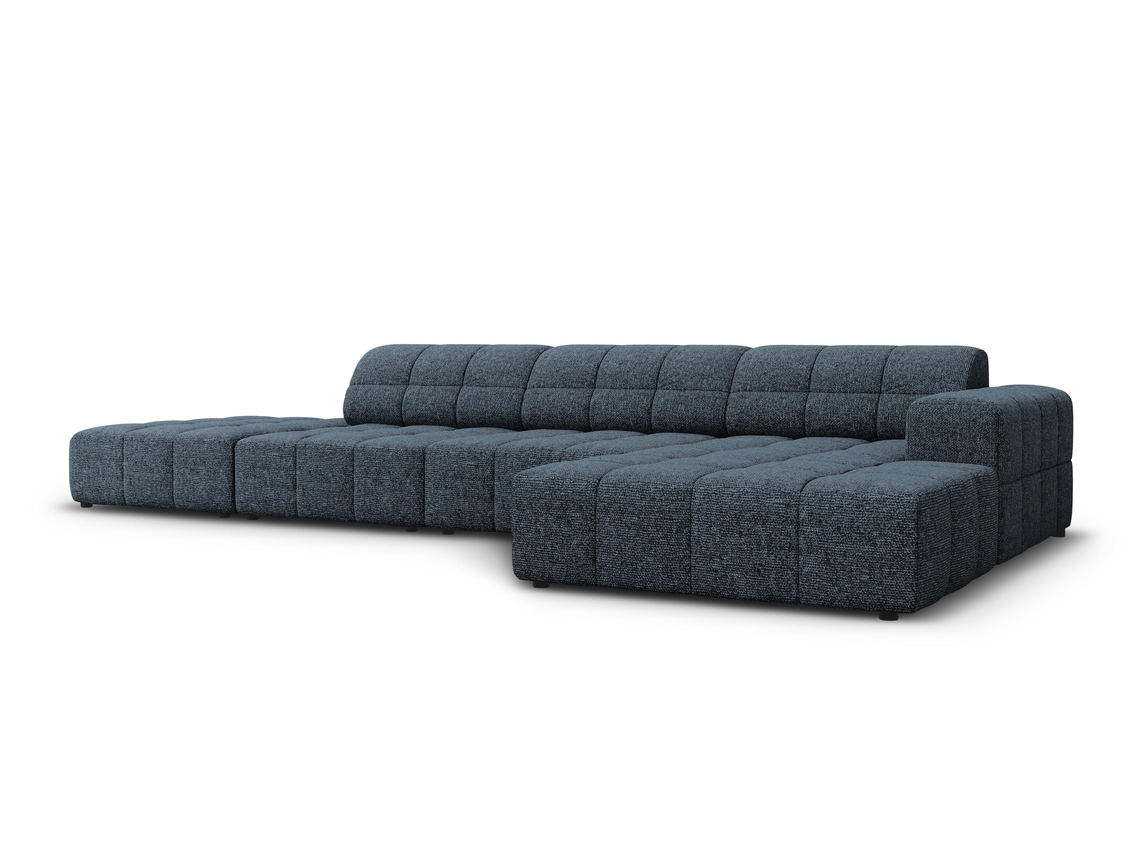 Narożnik prawostronny 5-osobowy CHICAGO niebieski szenil – sofa narożna