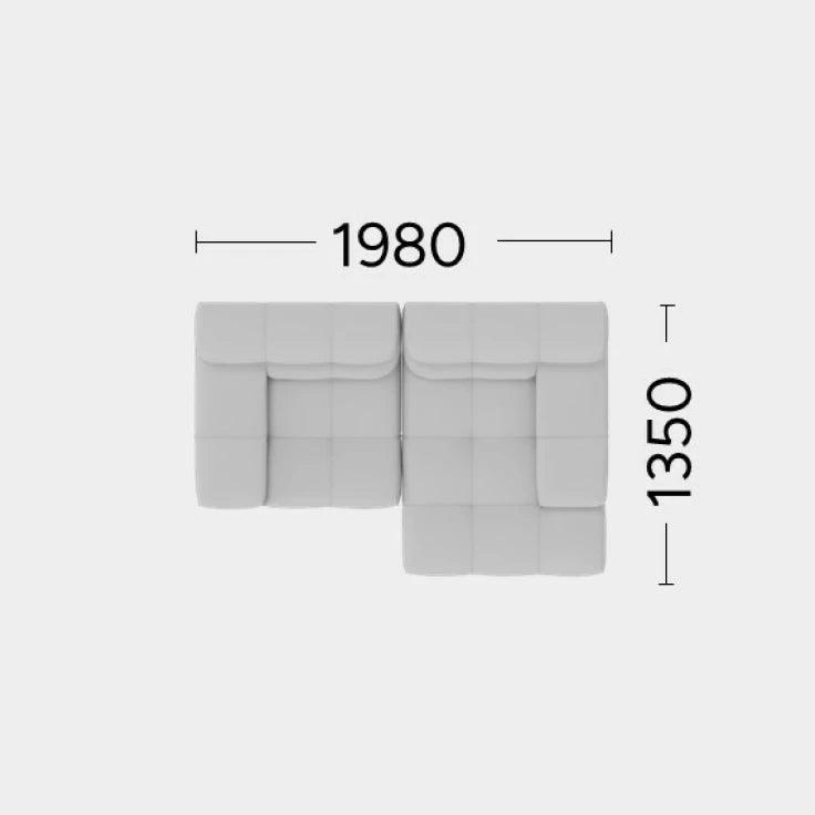 Narożnik prawostronny CHLOE Rosanero 198x135 cm Grupa 0  Eye on Design