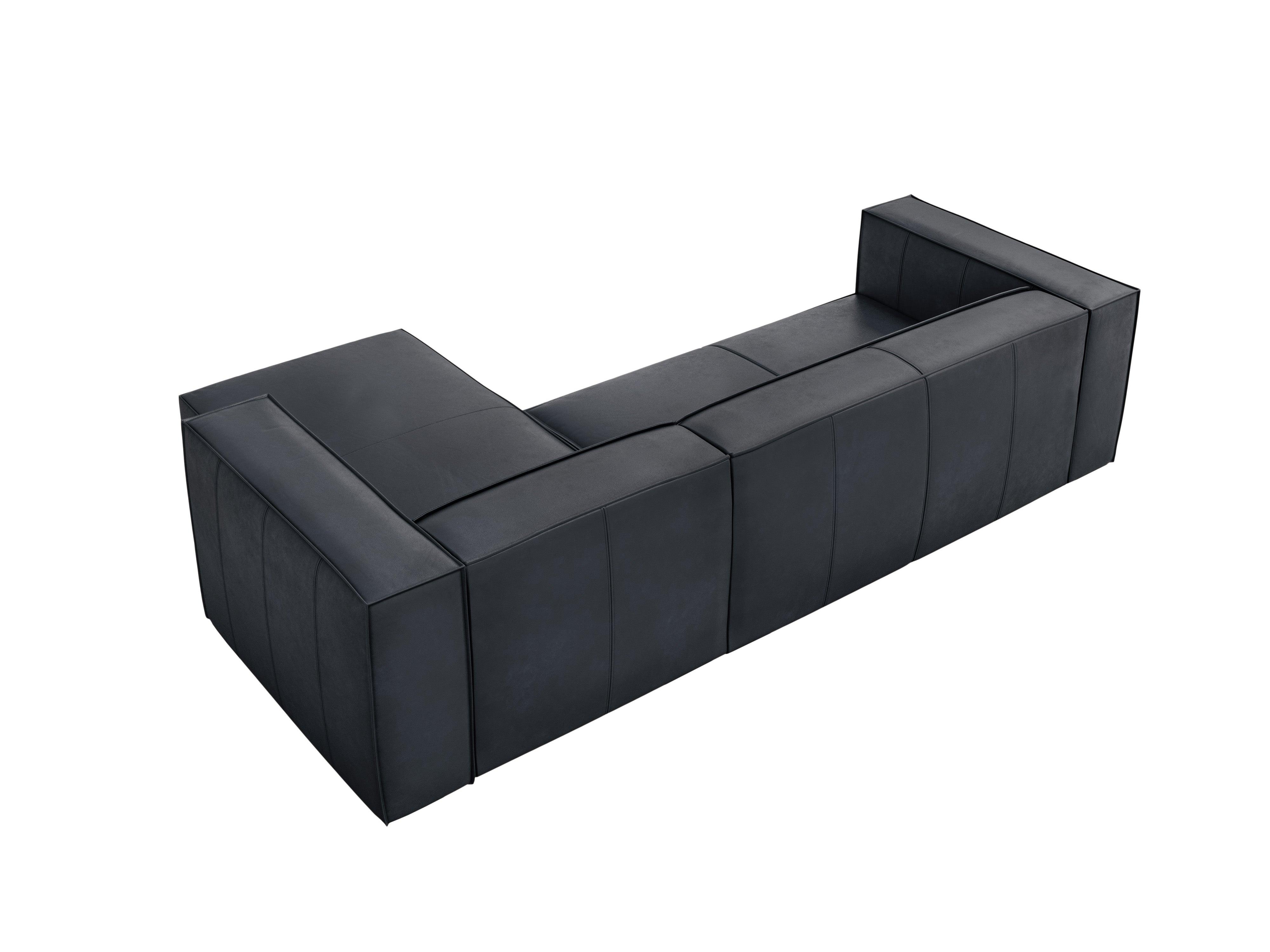 Narożnik skórzany prawostronny MADAME grafitowy – sofa narożna